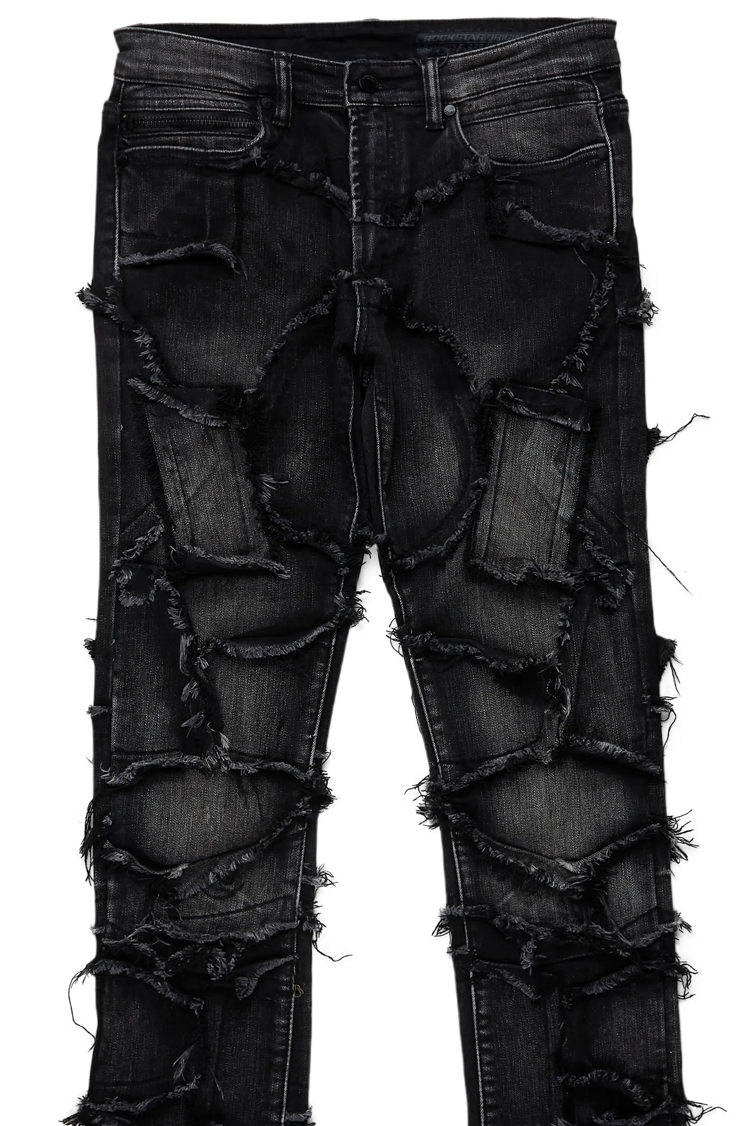 Arturo Dark Grey Stacked Flare Jean