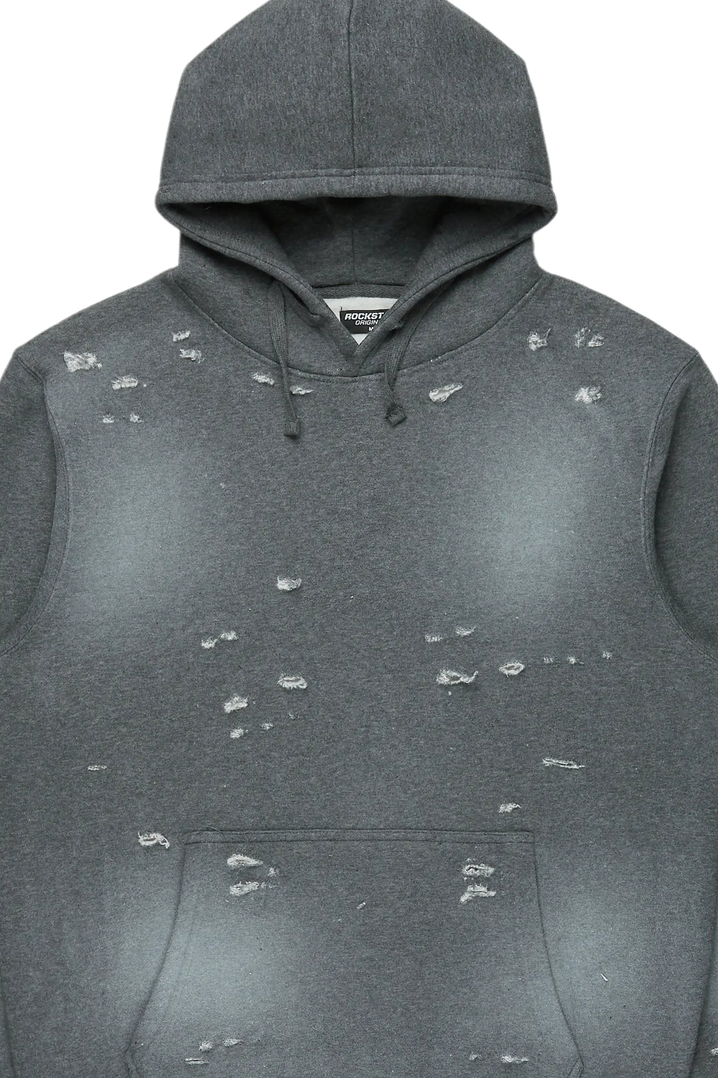 Baki Charcoal Distressed Hoodie