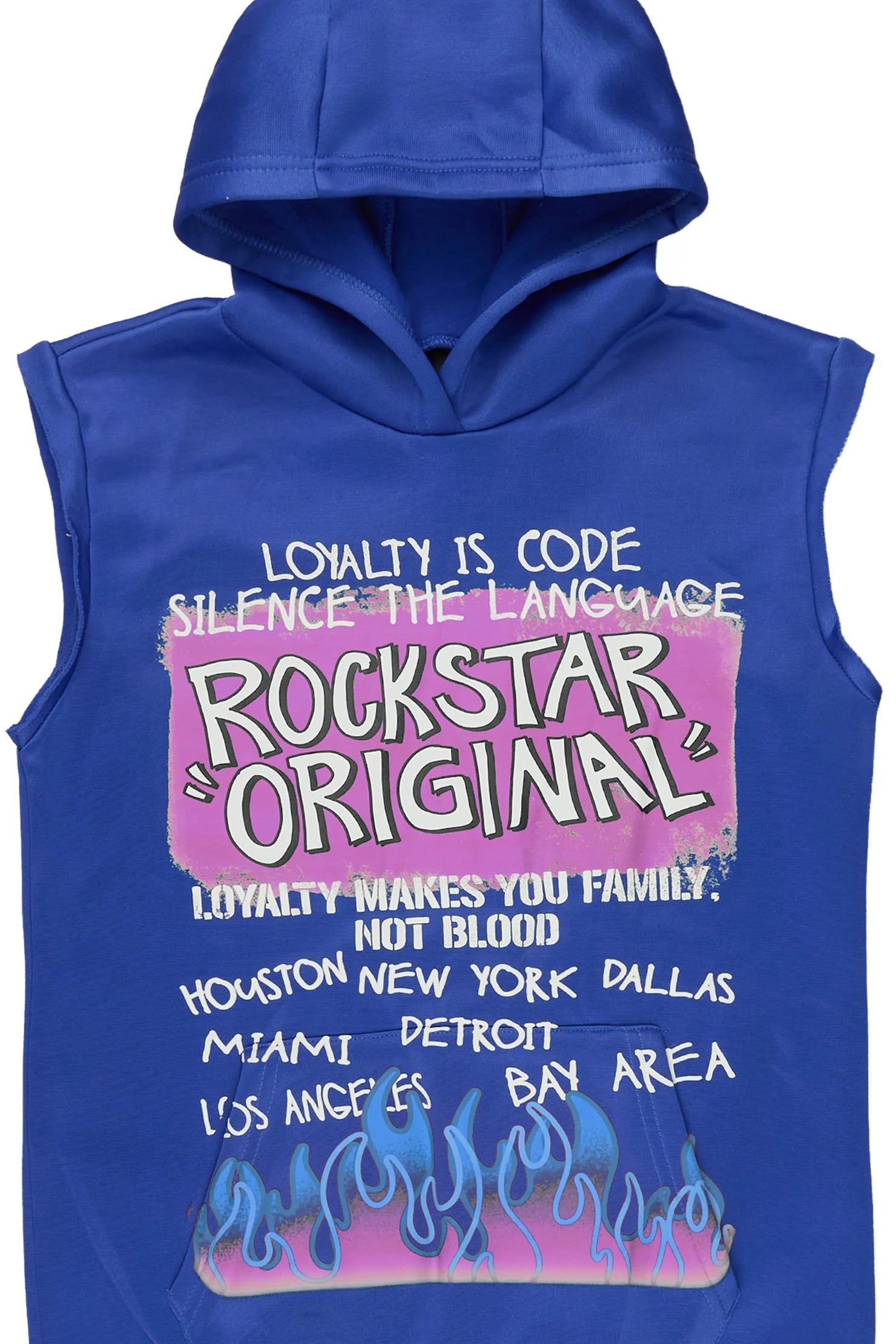 Girls Bridgette Royal Blue Cut Sleeve Hoodie