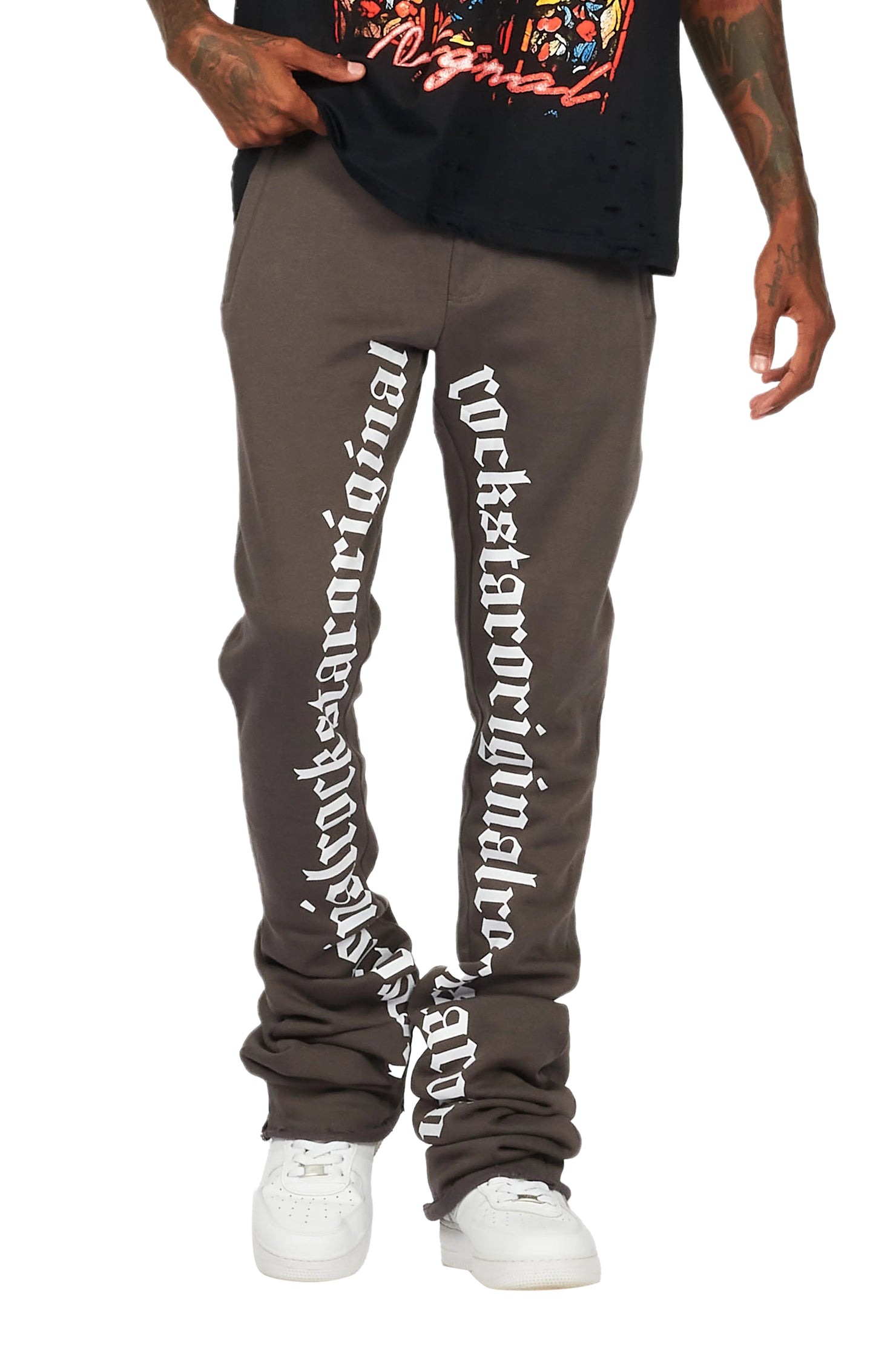 Callie Vintage Grey Super Stacked Flare Pants