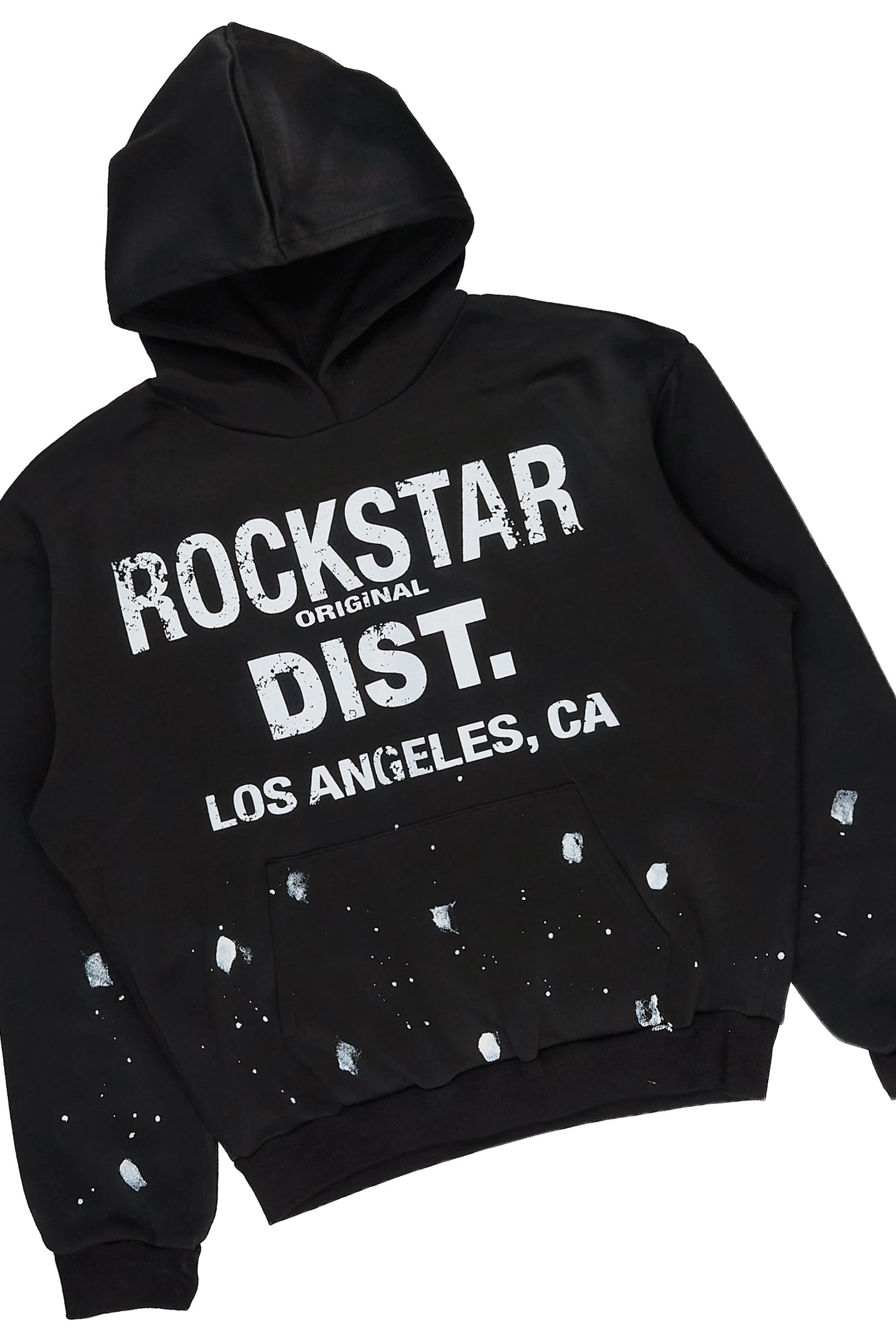 Boys Scottie 2.0 Black Hoodie/Stacked Flare Track Set