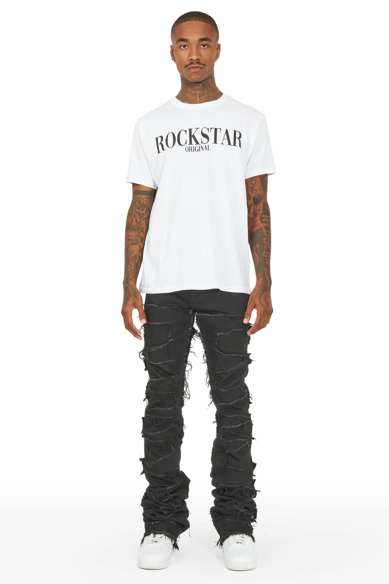 Boys Hallie Black Super Stacked Flare Jean– Rockstar Original