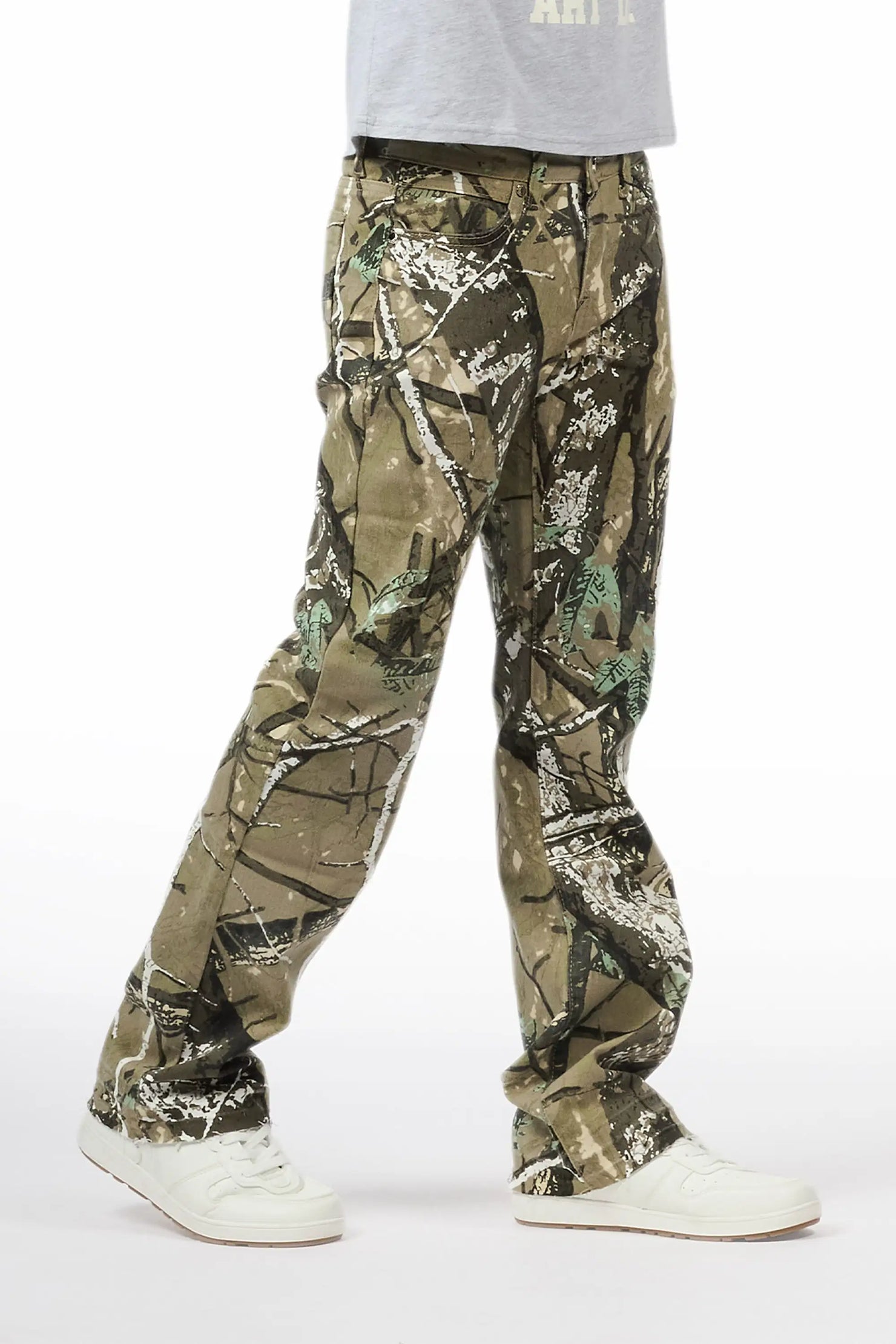 Boys Khen Tree Camo Pearl Stacked Flare Jean