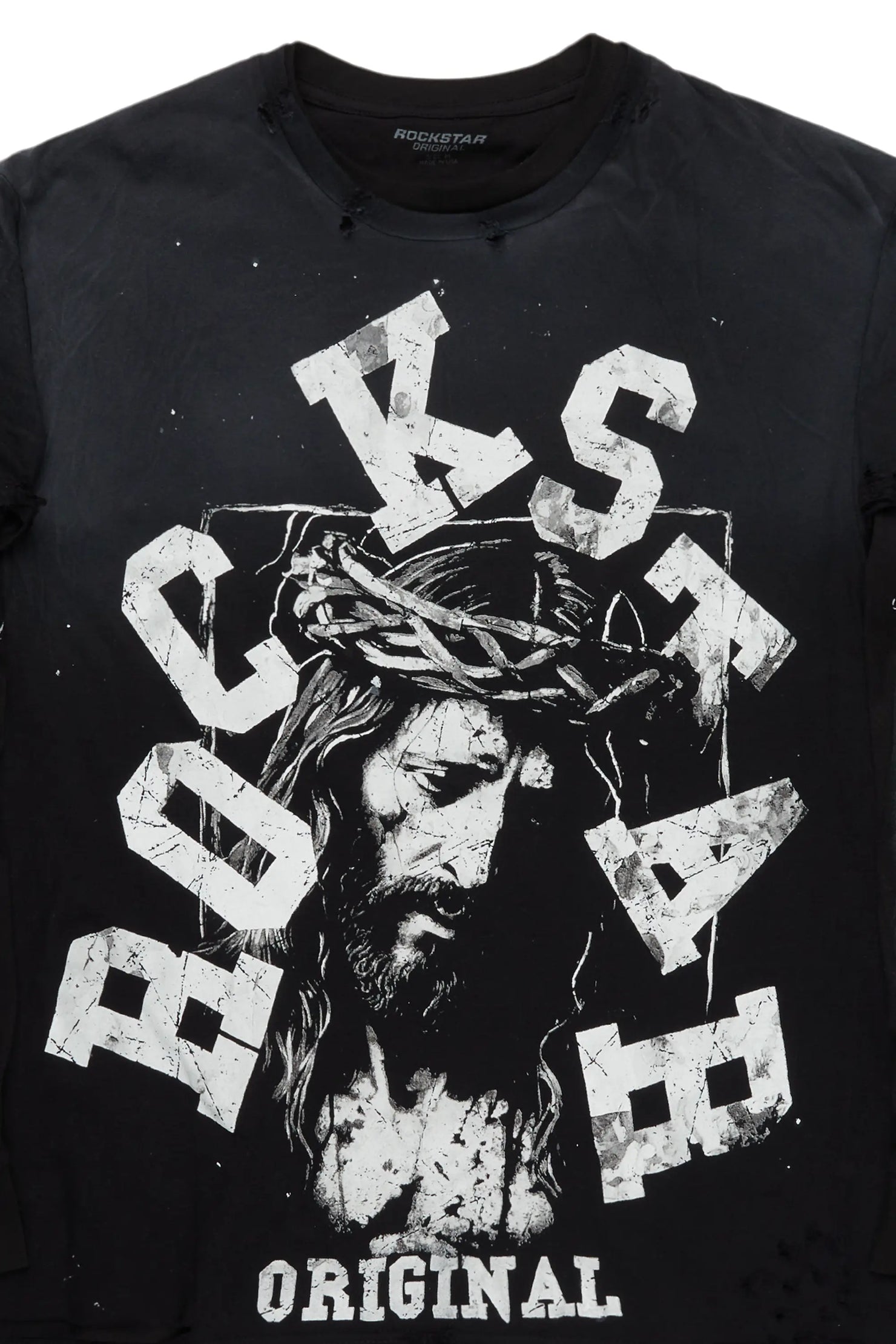 Alfred Black Double Layer Long Sleeve Graphic T-Shirt