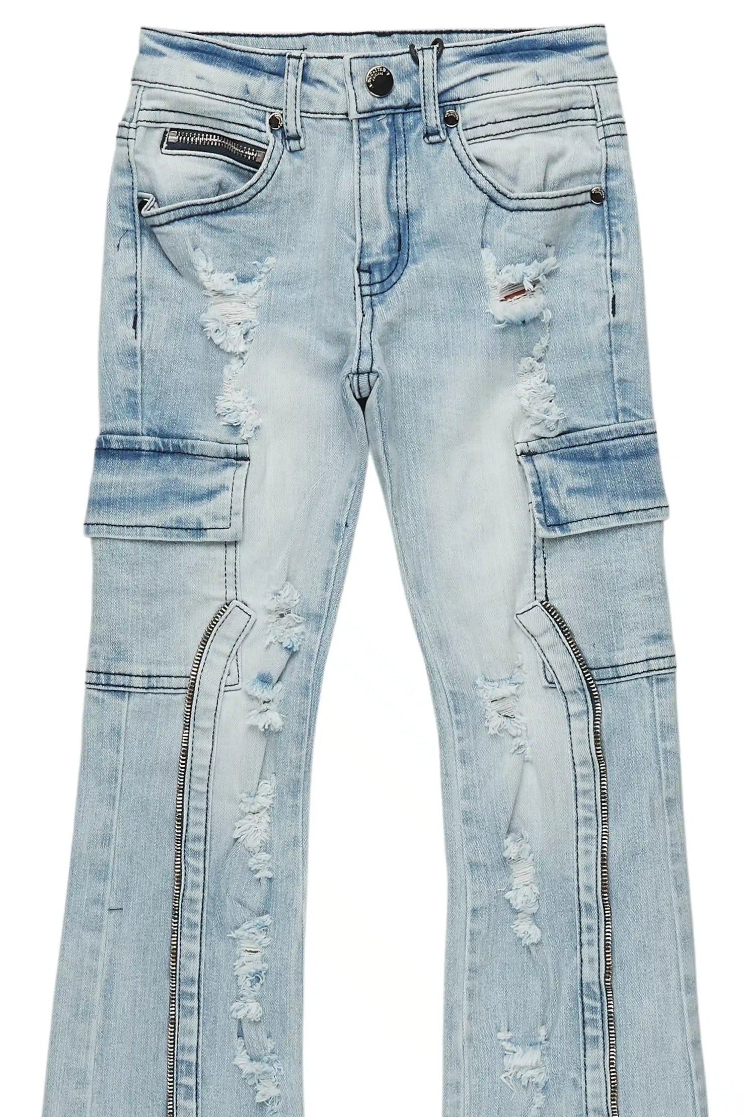 Boys Hutch Blue Stacked Flare Jean
