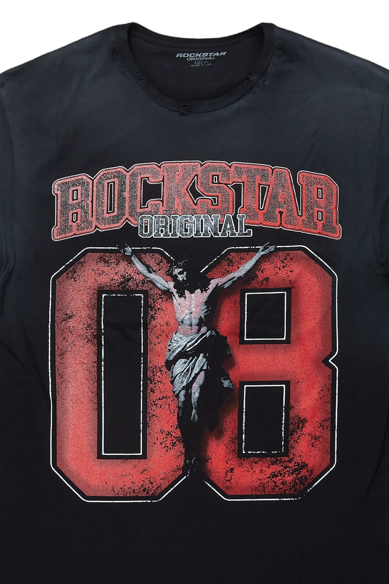 Fields Black/Red Oversized Graphic T-Shirt