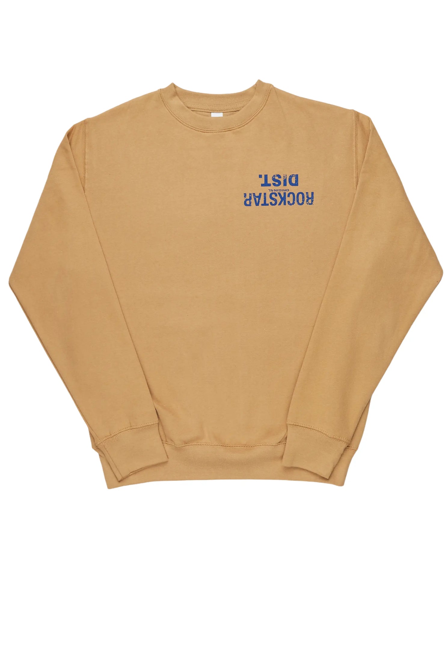 Dist. Town Beige/Blue Graphic Crewneck