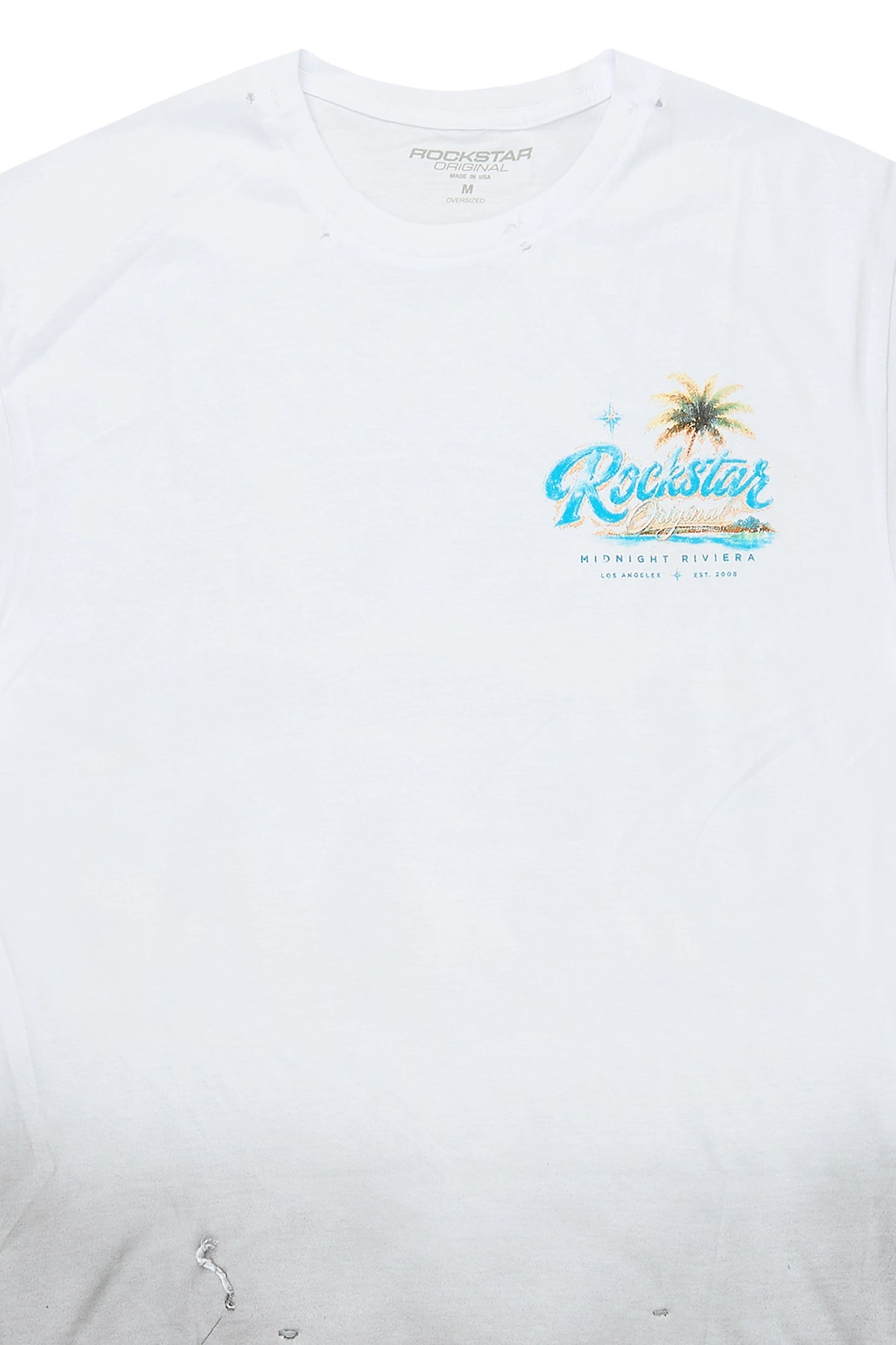 Riviera White Oversized Graphic T-Shirt