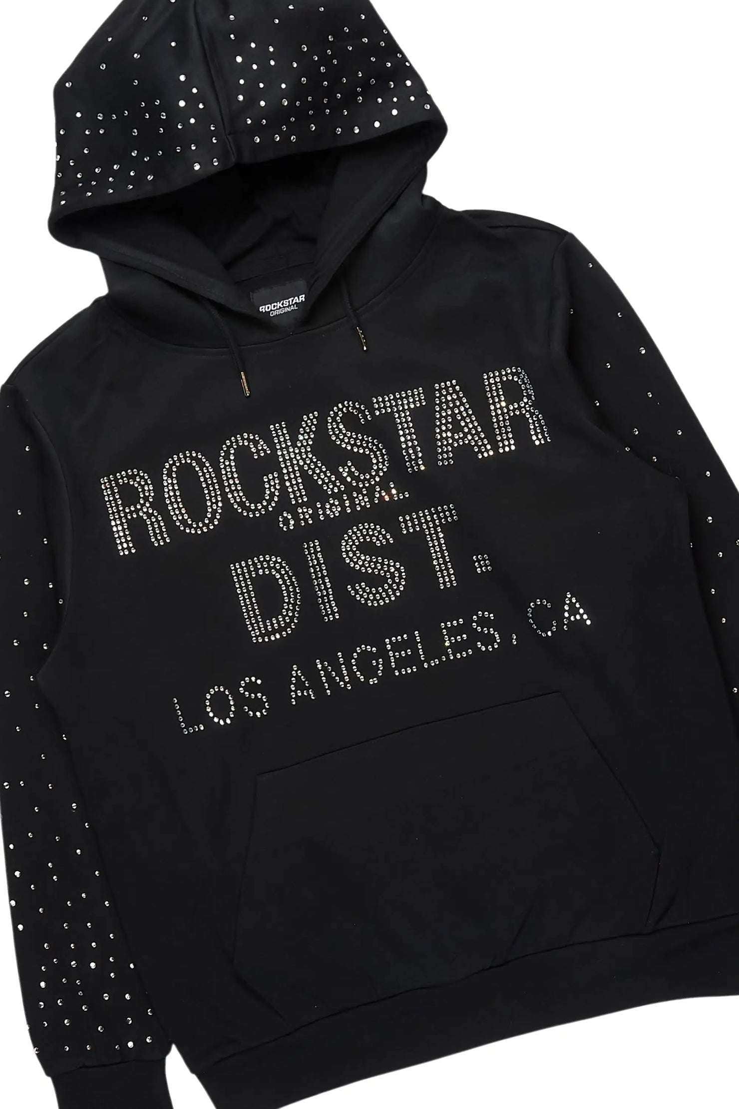 Thryll Black/Clear Rhinestone Hoodie/Stacked Flare Track Set