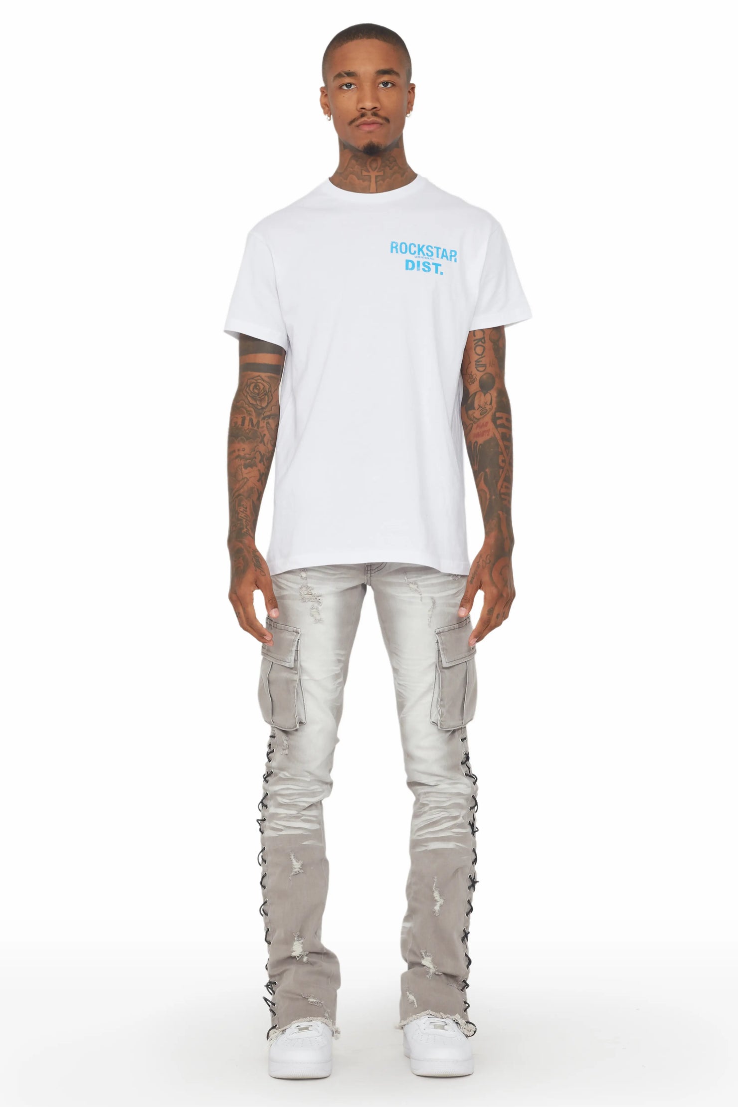 Honor Grey Stacked Flare Jean