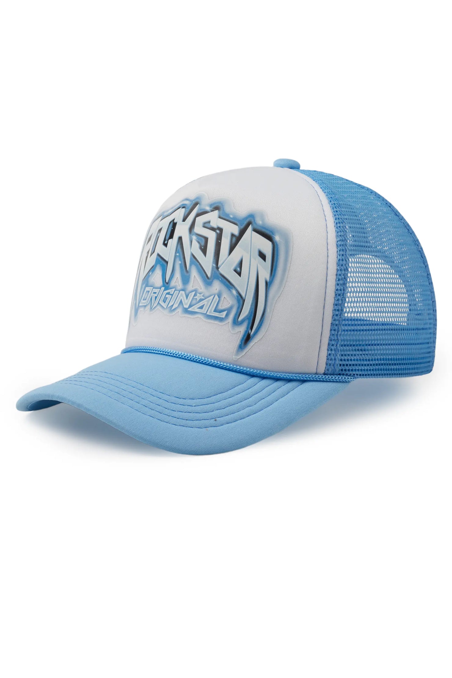 Gangsta White/Blue Trucker Hat