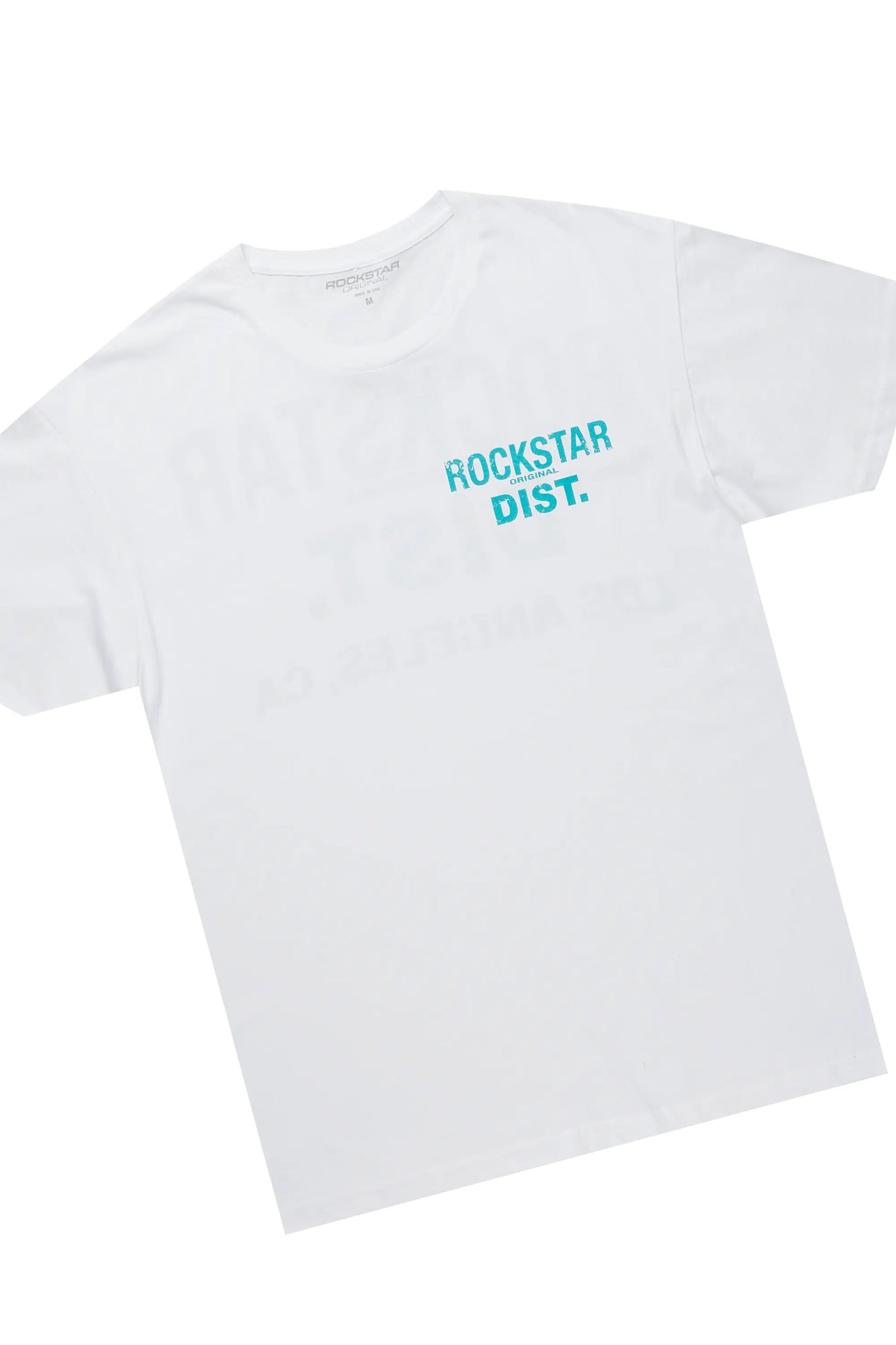 Alexsia White/Blue T-Shirt Short Set