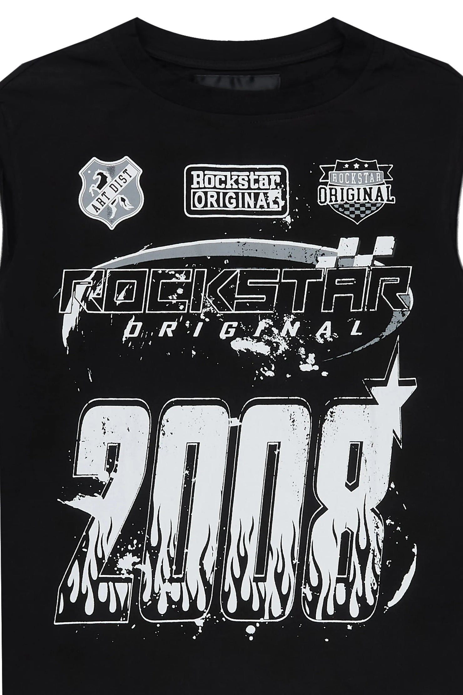Boys Amos Black Cut Off T-Shirt