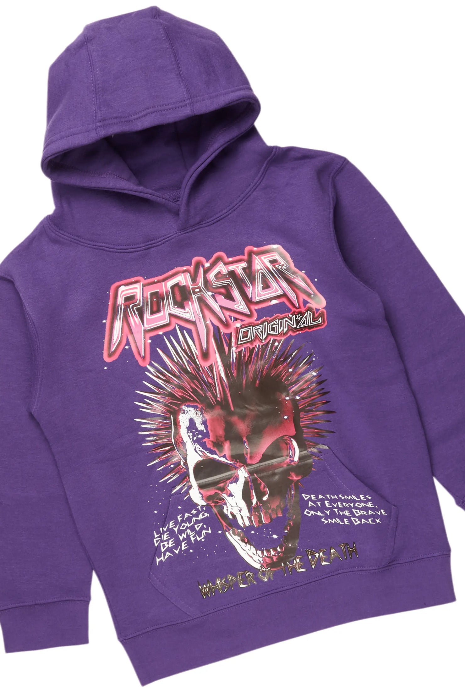 Boys Kyomi Purple Hoodie/Stacked Flare Jean Set