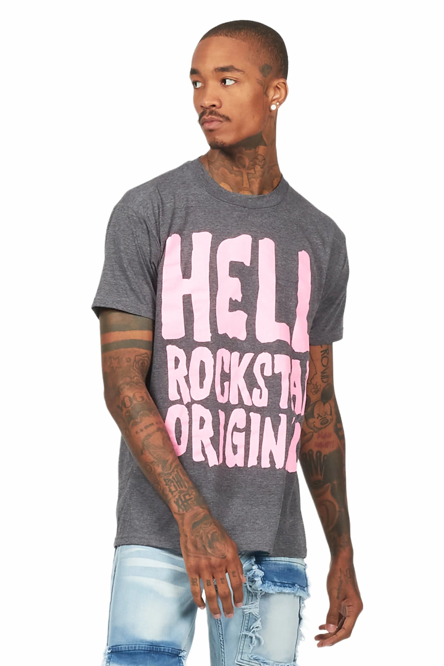 Theon Heather Charcoal Graphic T-Shirt