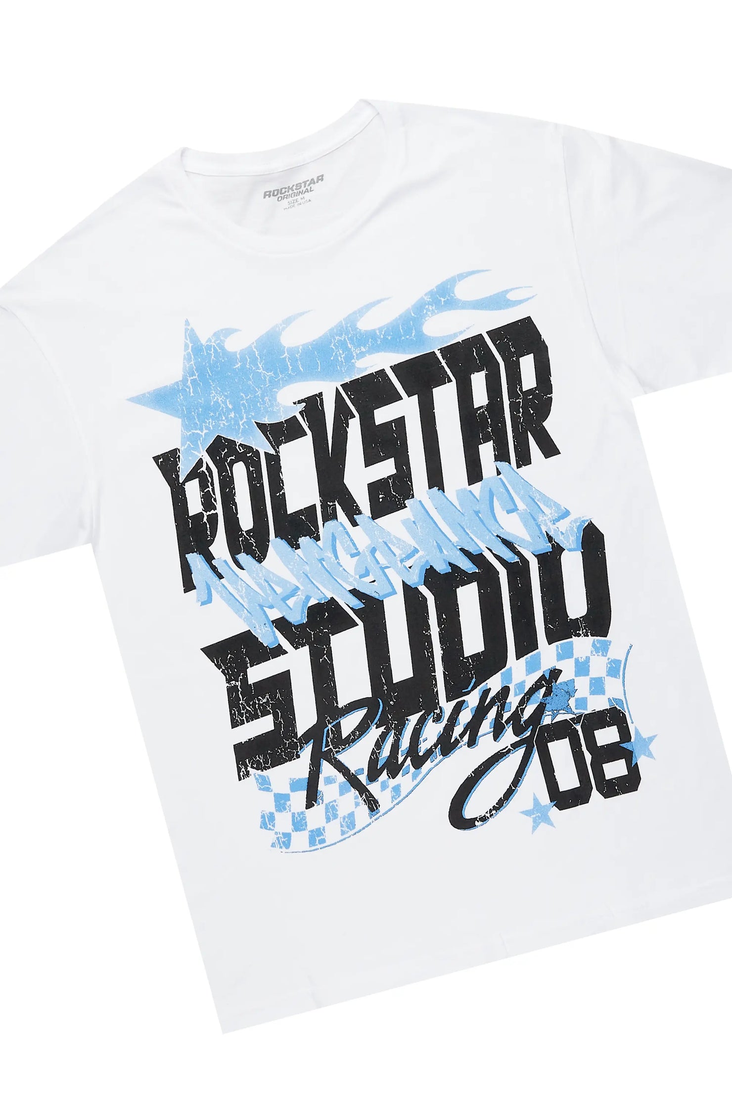 Garo White/Blue T-Shirt/Stacked Flare Track Set