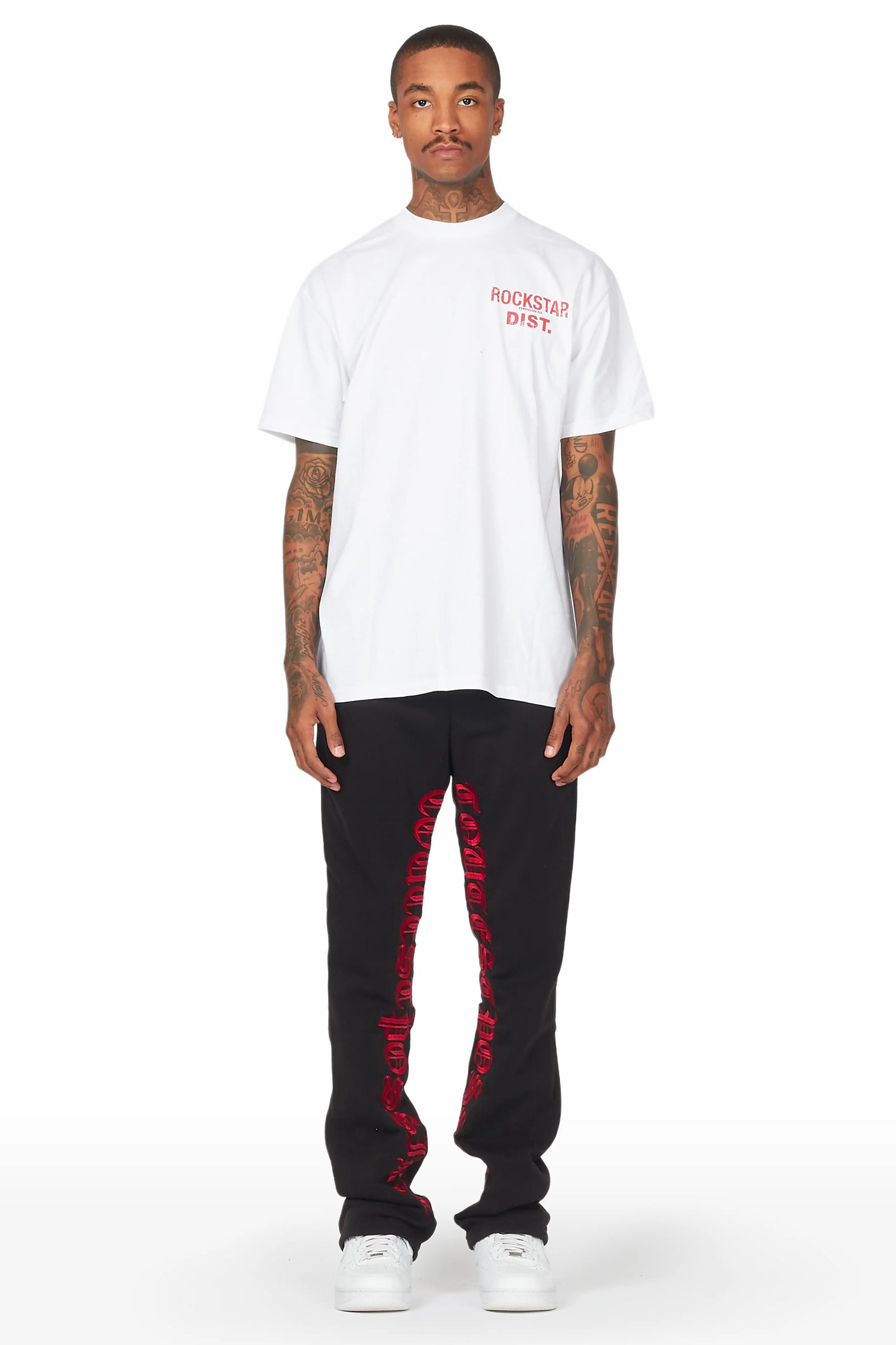 Konnor Black/Red Stacked Flare Pants