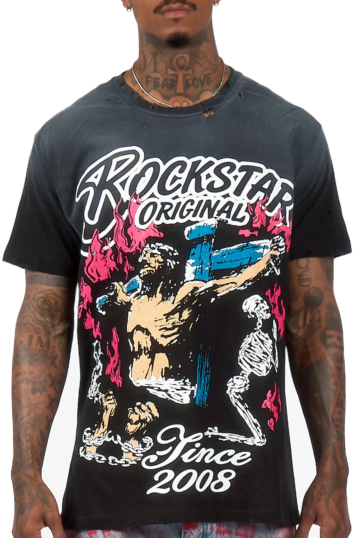 Kyren Black Oversized Graphic T-Shirt