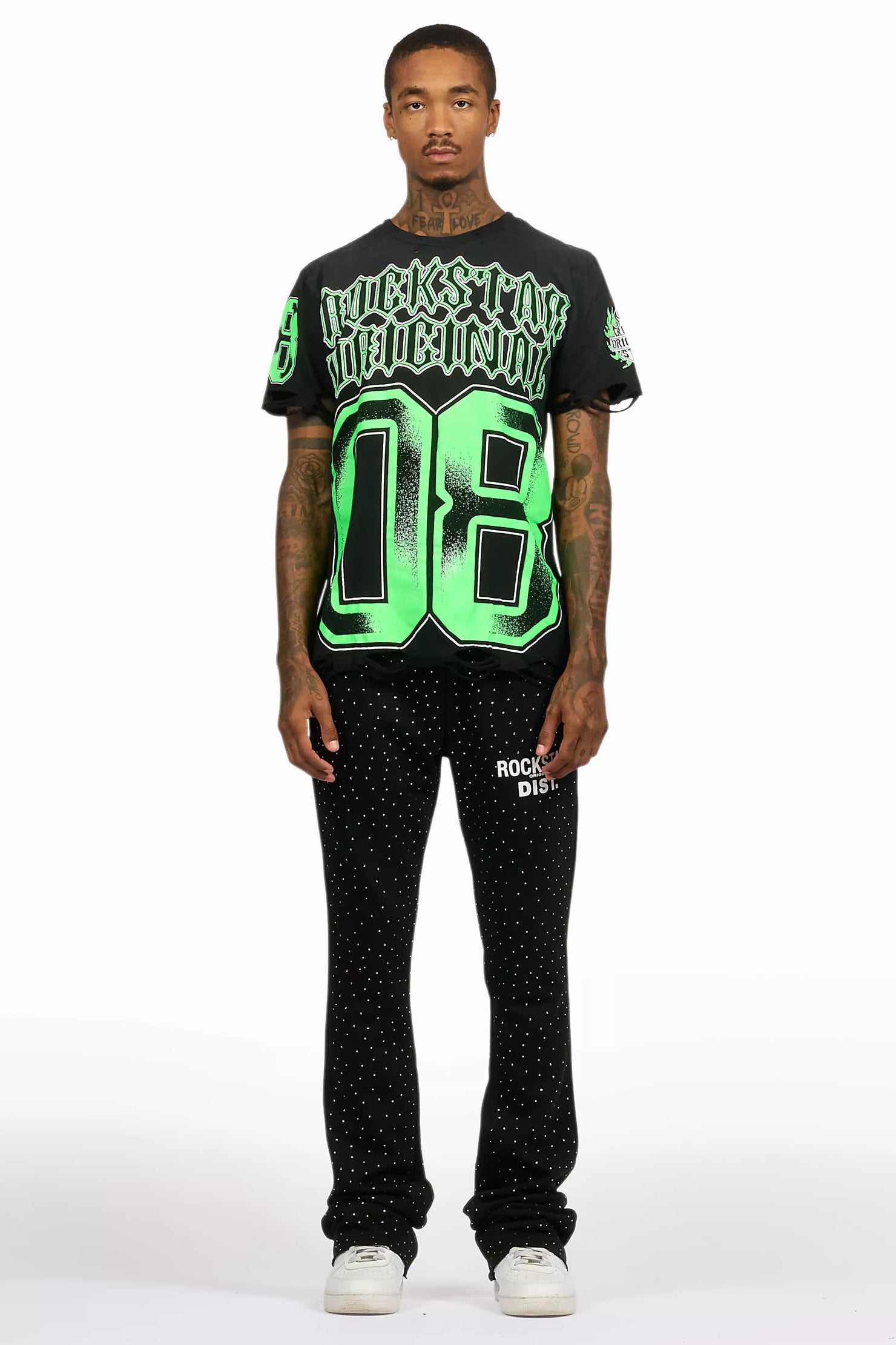 Alim Black/Green Oversized Graphic T-Shirt