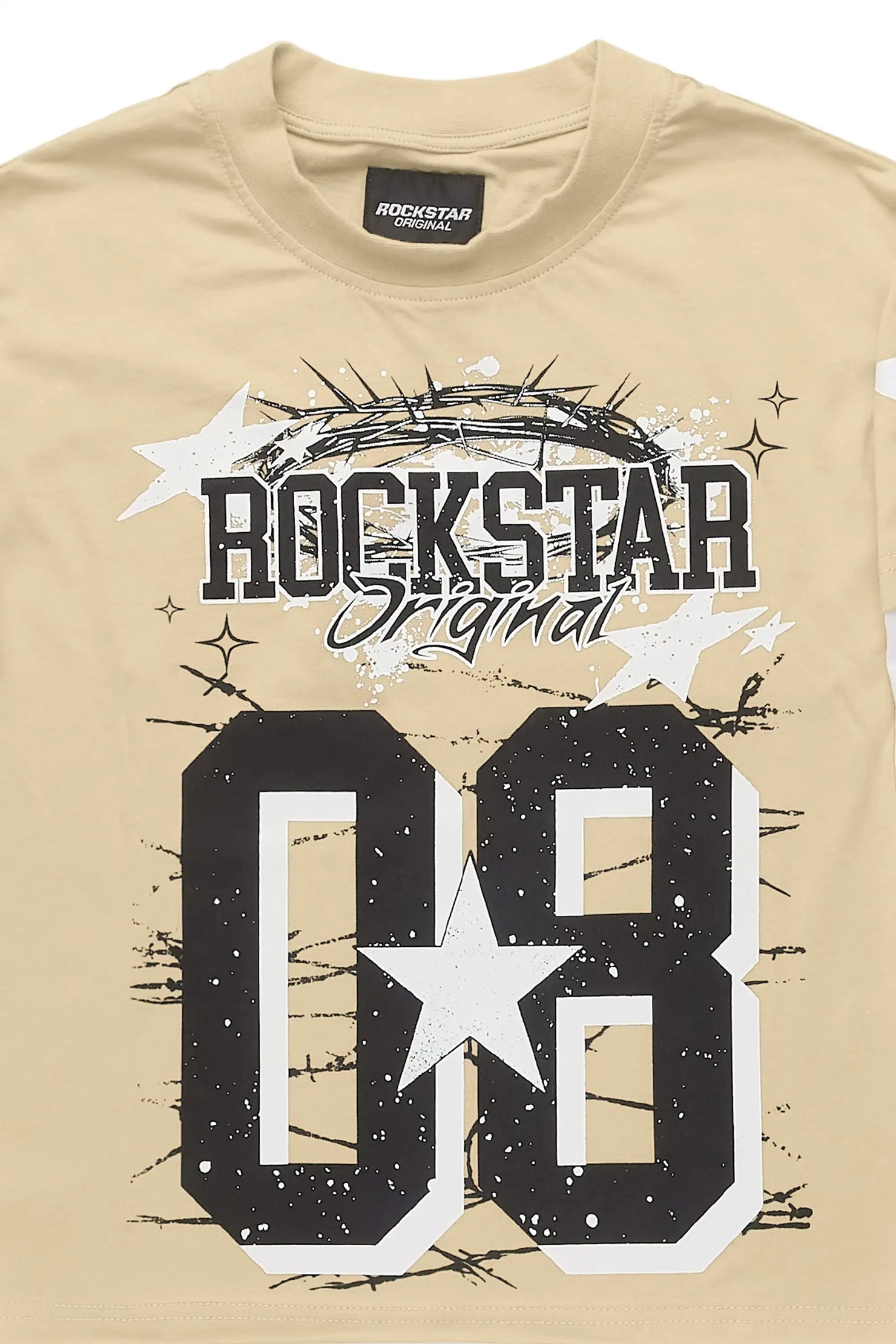 Boys Allstar Beige/Black Double Layer L/S Graphic T-Shirt