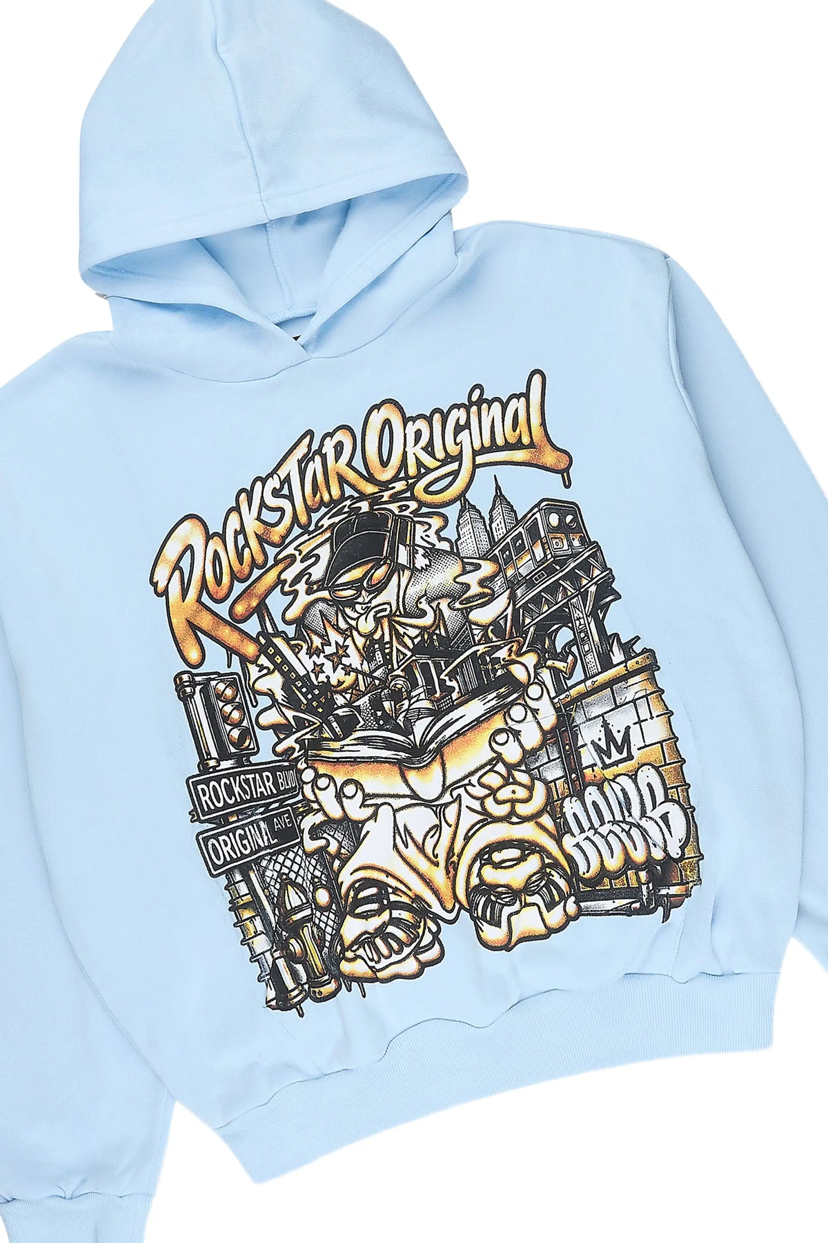 Boys Weezie Light Blue Stacked Hoodie Track Set