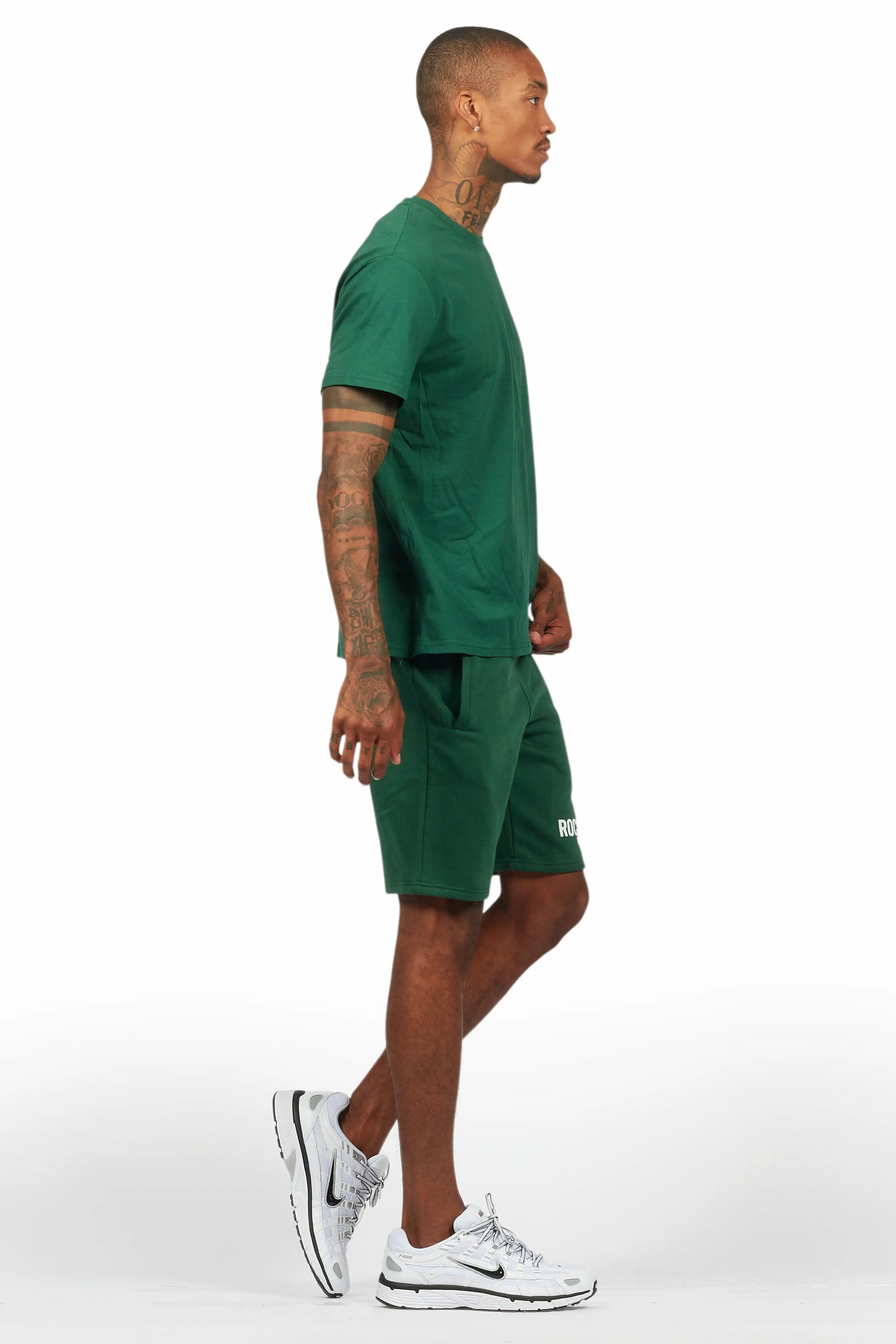 Sana Green/White Short Set