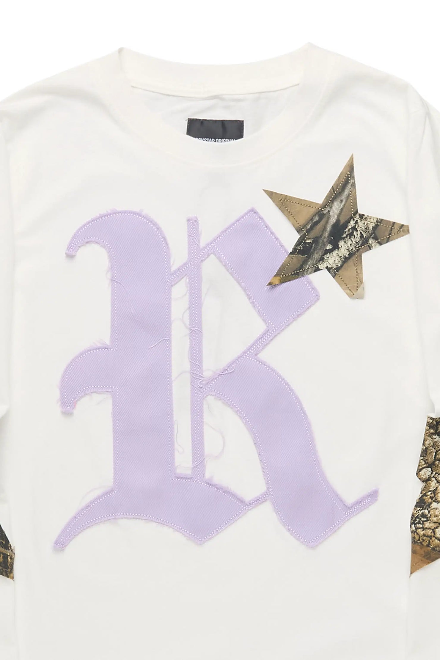 Girls Delgera White/Lavender L/S T-Shirt