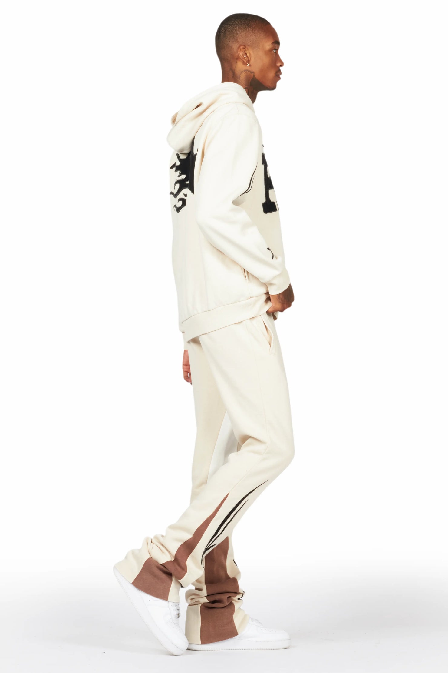 Pluton Beige Patchwork Stacked Track Set