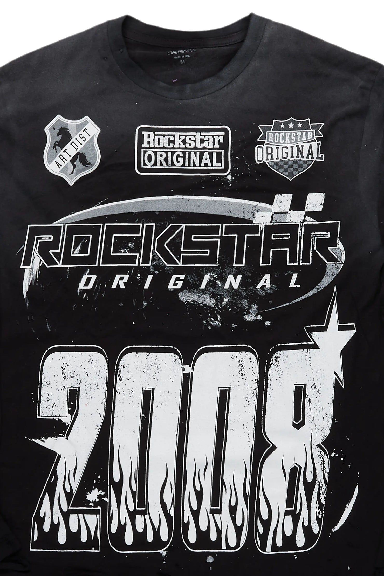 Amos Black/White Long Sleeve Graphic T-Shirt