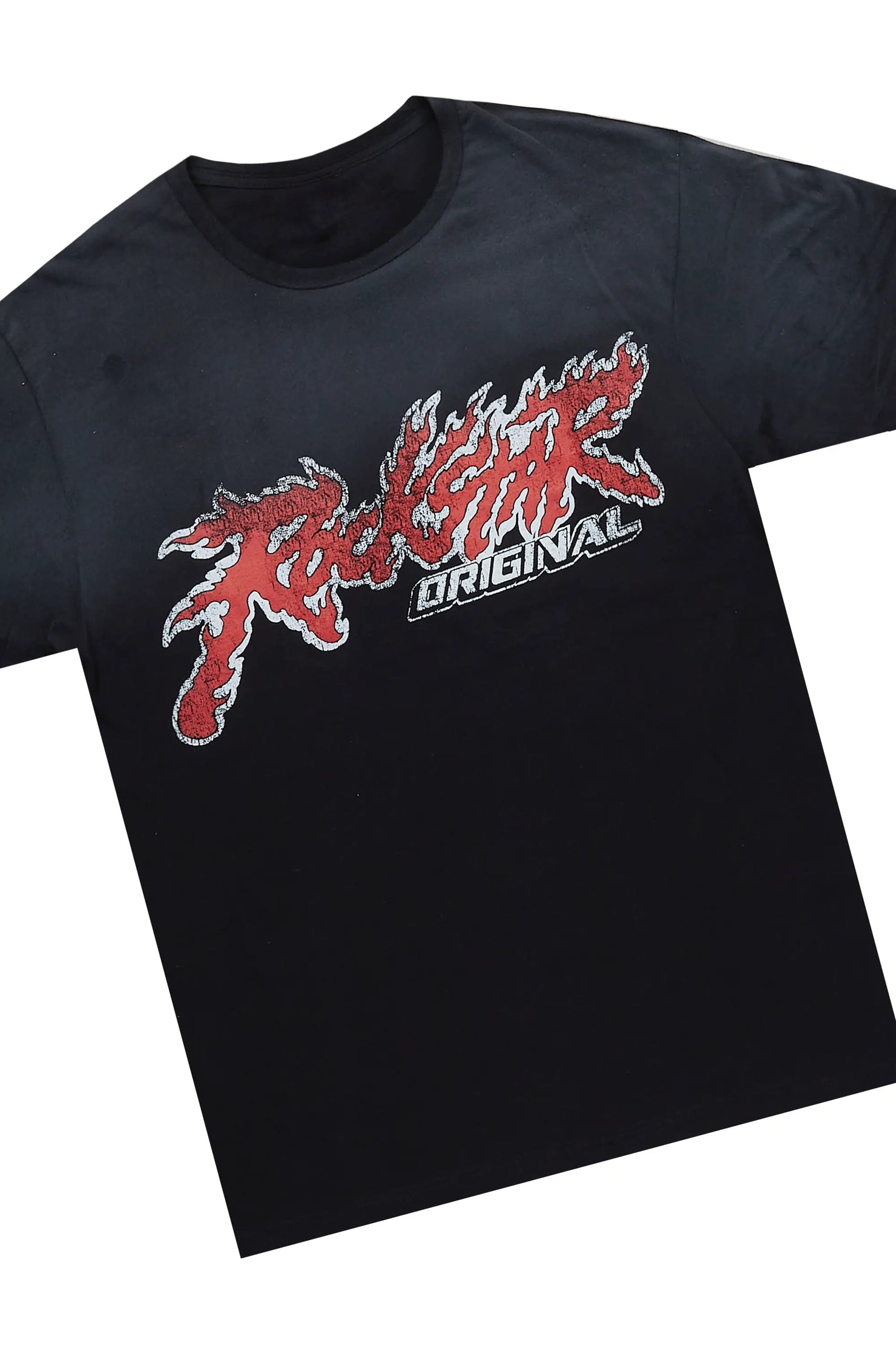 Yash Black/Grey T-Shirt/Stacked Flare Track Pant Set