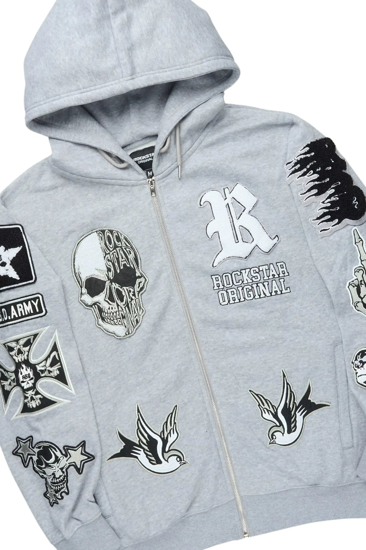 Vidar Heather Grey Hoodie/Slim Fit Track Set