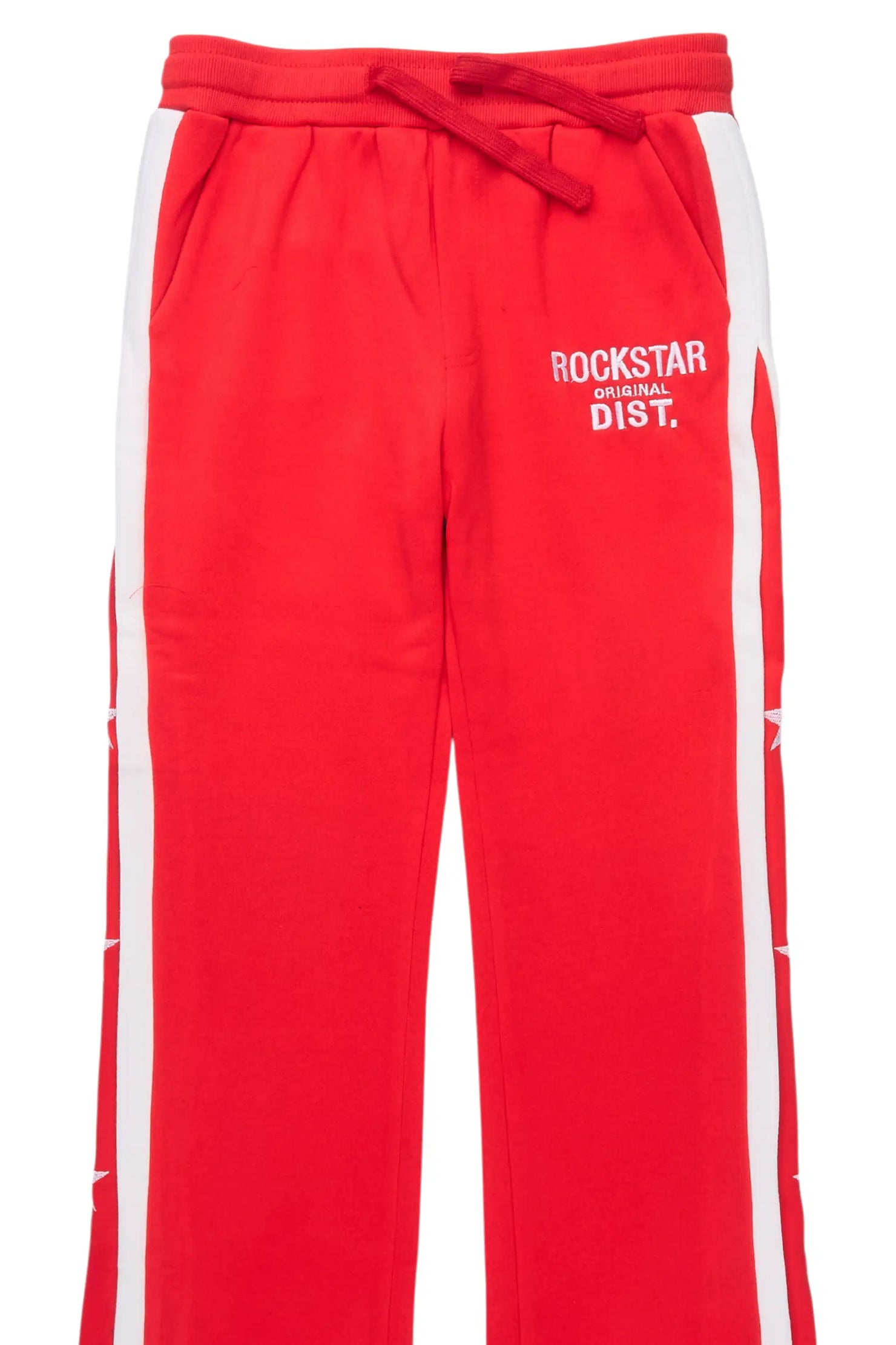 Girls Deaunta Red Stacked Flare Track Pant