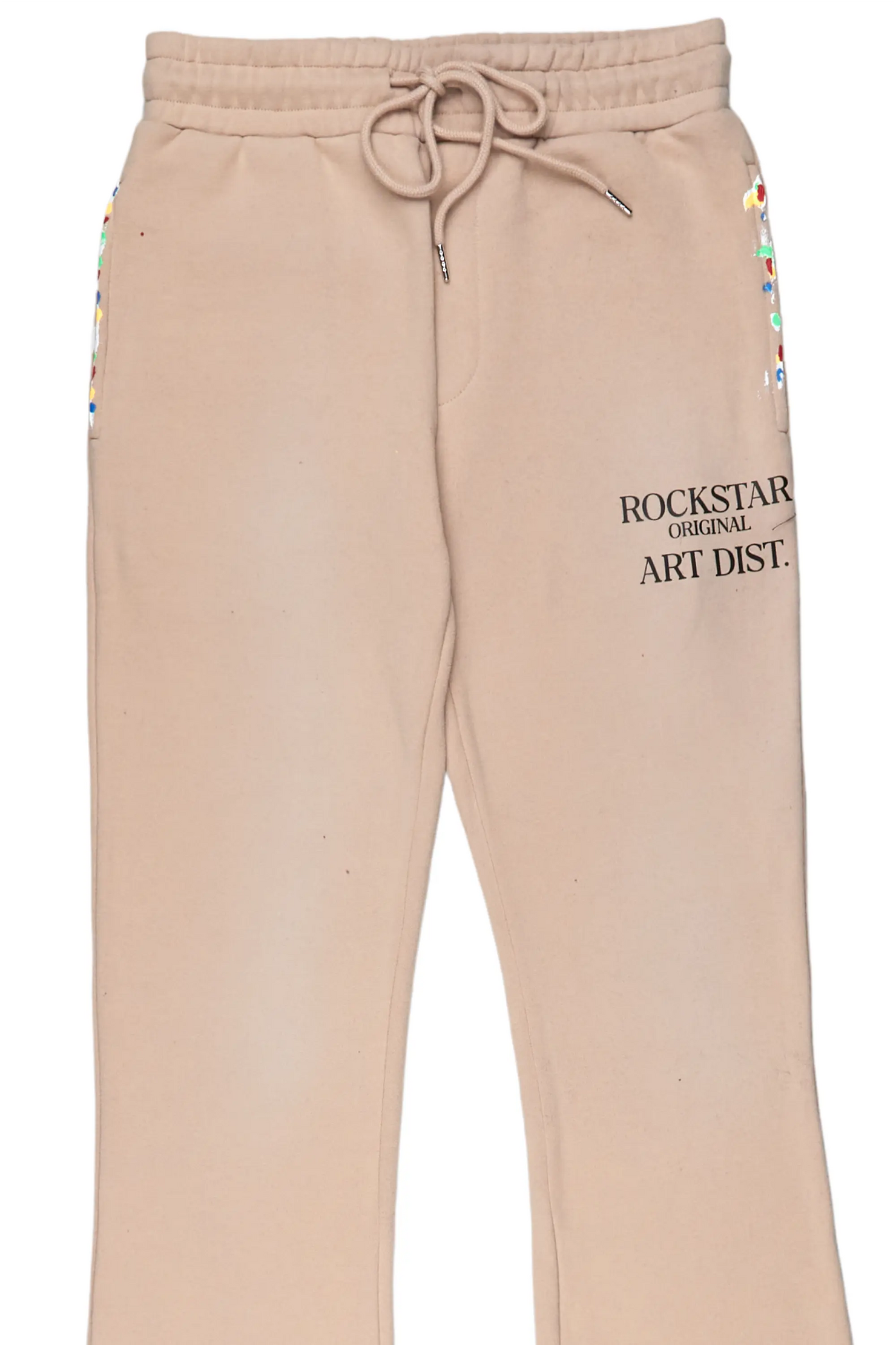 Rockstar Art Dist Tan Stacked Flare Pants