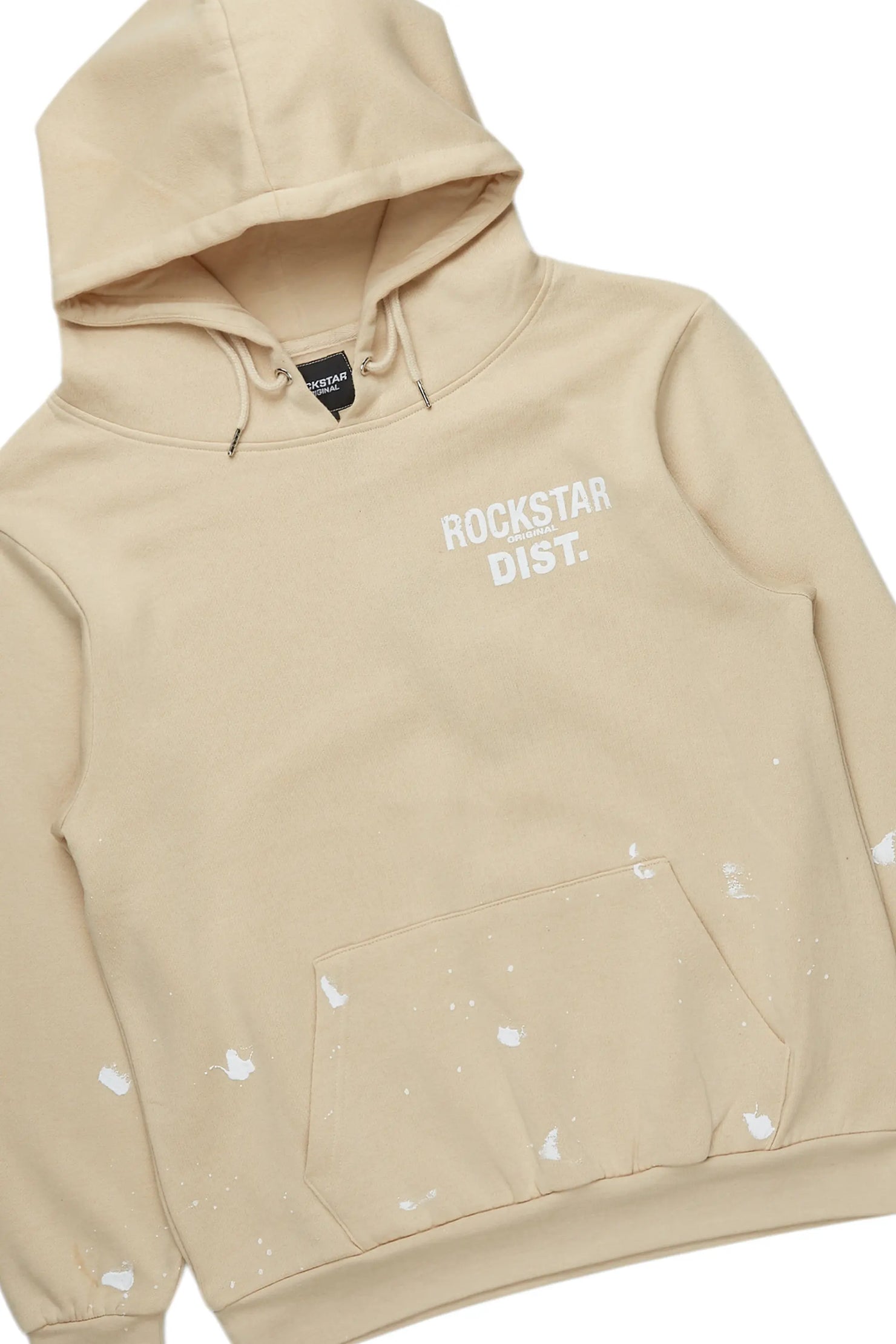 Raffer Beige Hoodie/Stacked Flare Pant Set