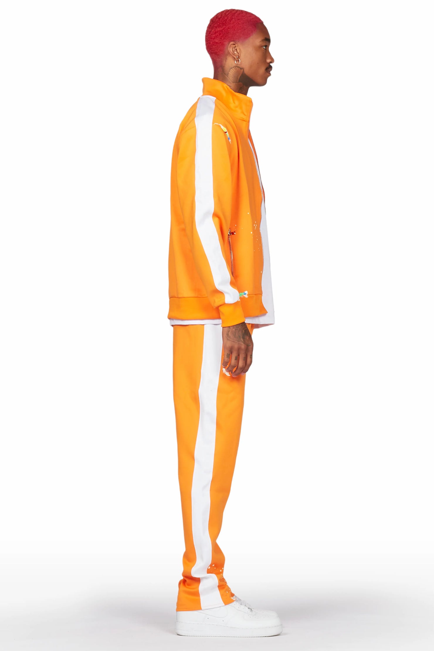 Rockstar Art Dist. Orange Tricot Slim Fit Track Set