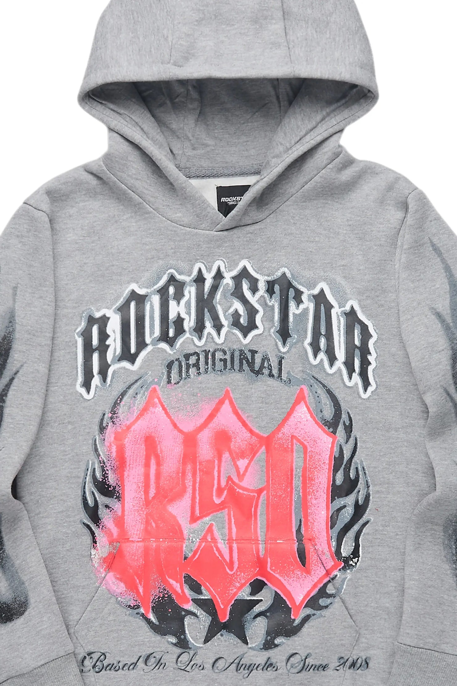 Boys Boaz Vintage Grey Graphic Hoodie
