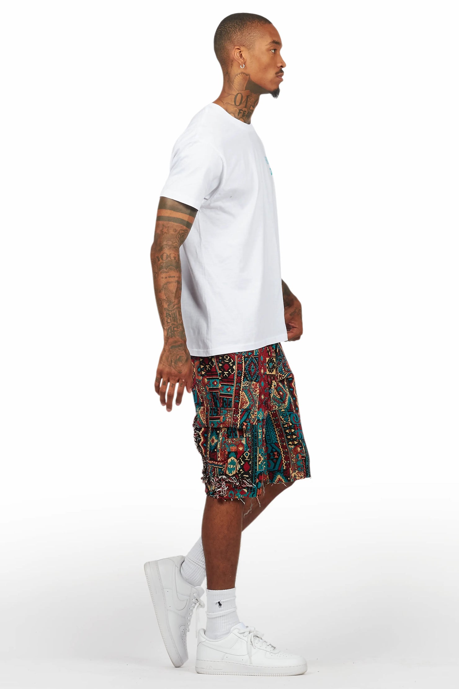 Lake White/Aqua T-Shirt/Tapestry Short Set