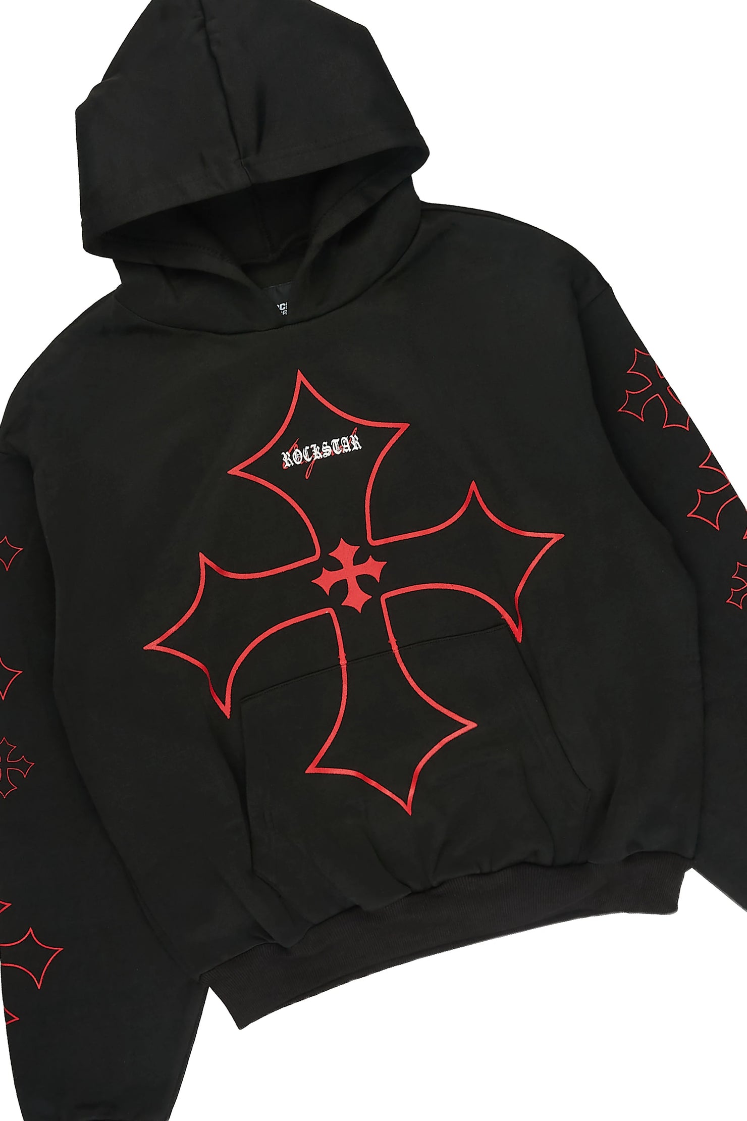 Boys Sargo Black/Red Hoodie Baggy Pant Track Set