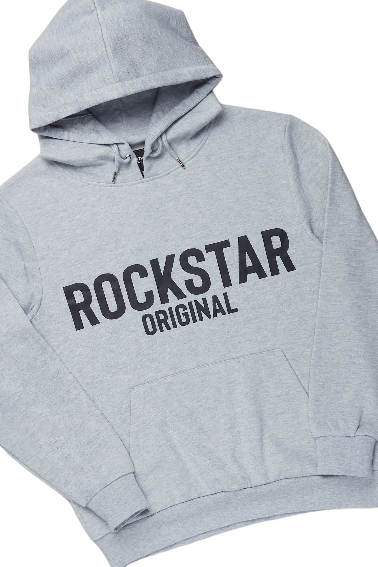 Lister Heather Grey/Black Graphic Hoodie/Stacked Flare Pant Track Set