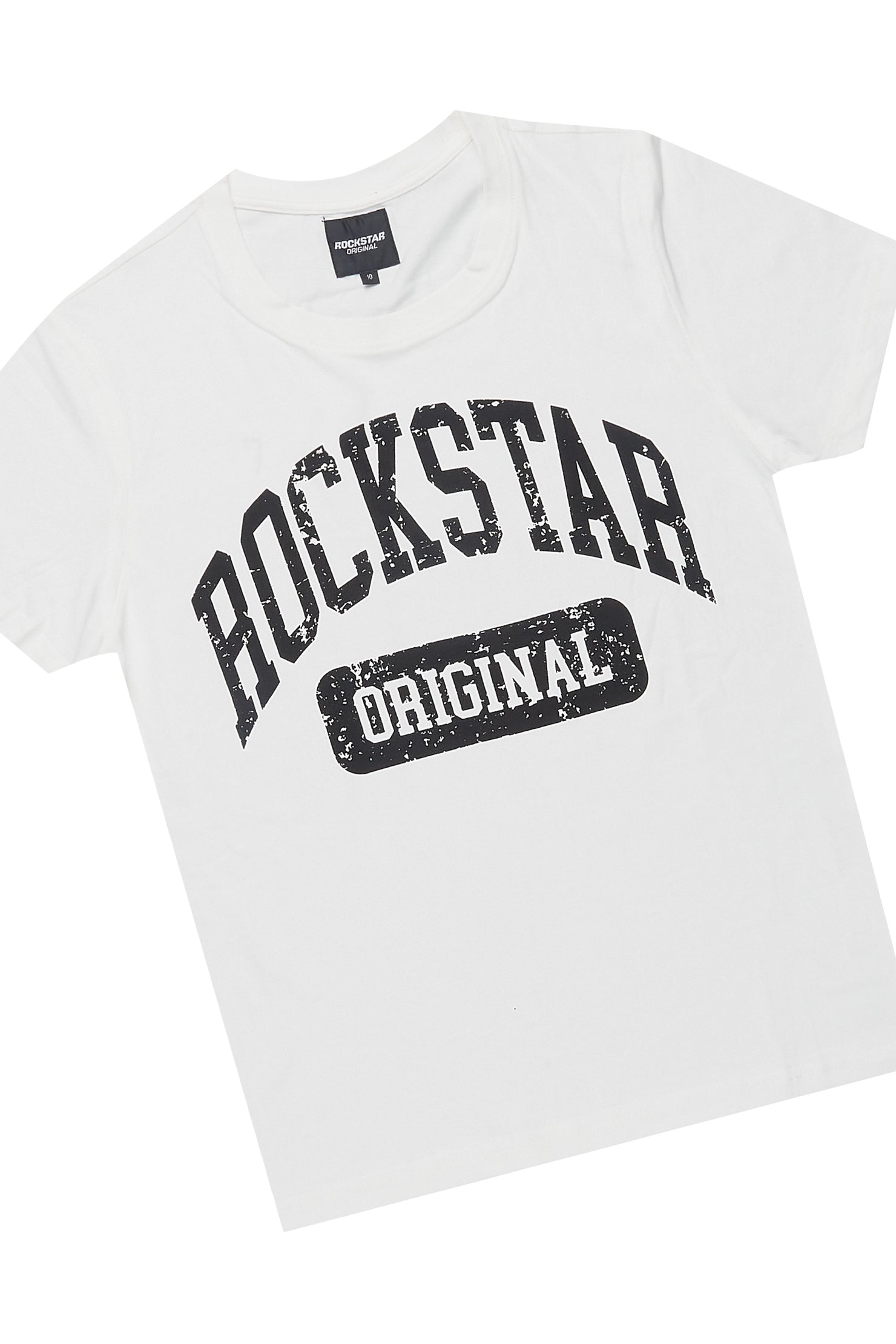 Boys Jain White& Beige T-Shirt/Short Set