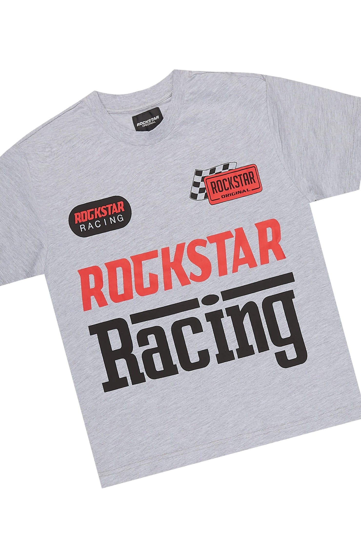Boys Spiller Grey Oversized T-Shirt/Jort Set