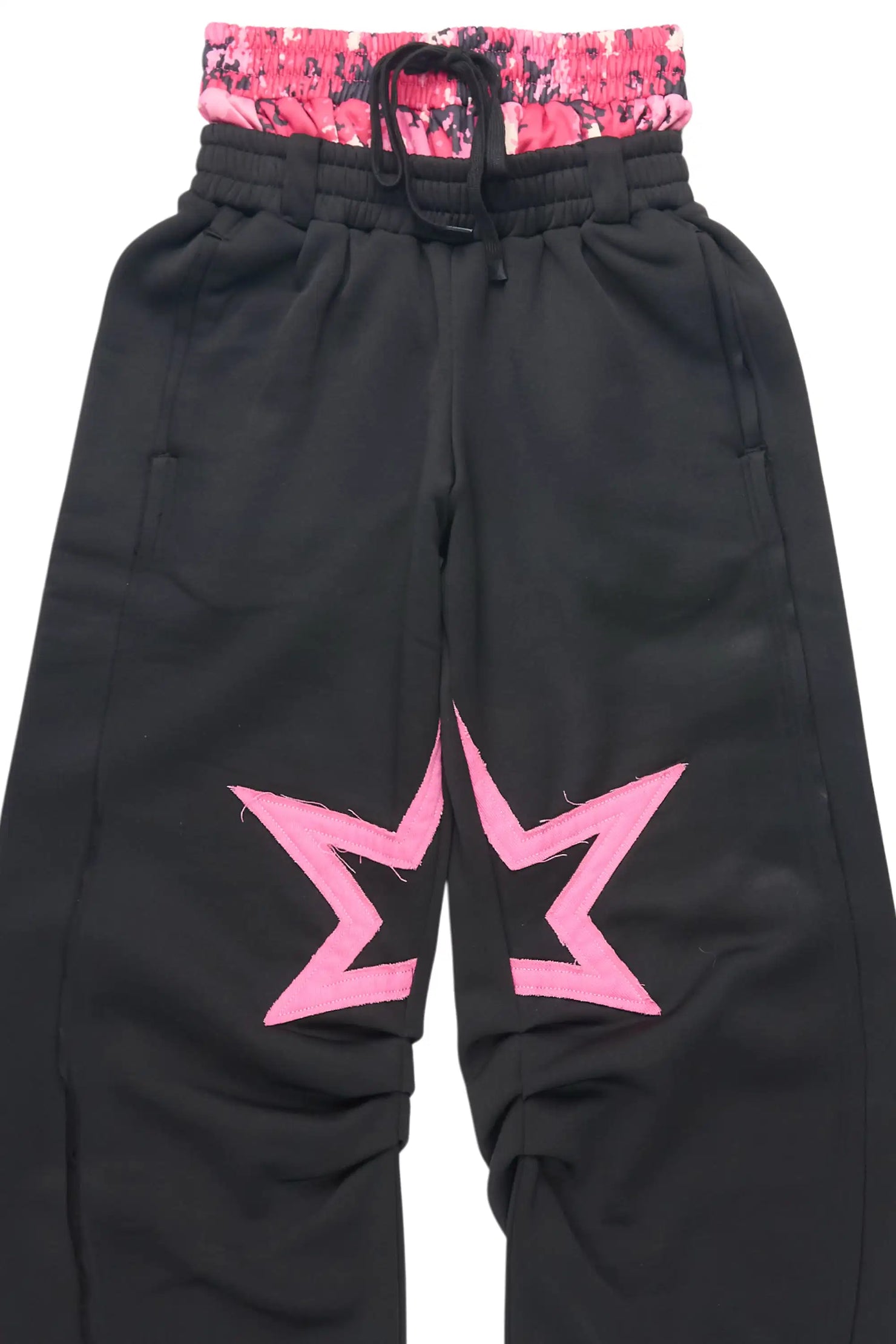 Canaan Black Double Waisted Baggy Track Pant