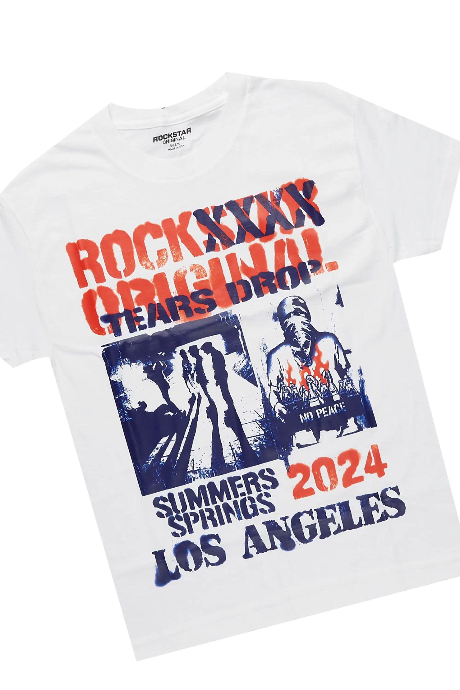 Girls Omer White/Navy Short Set