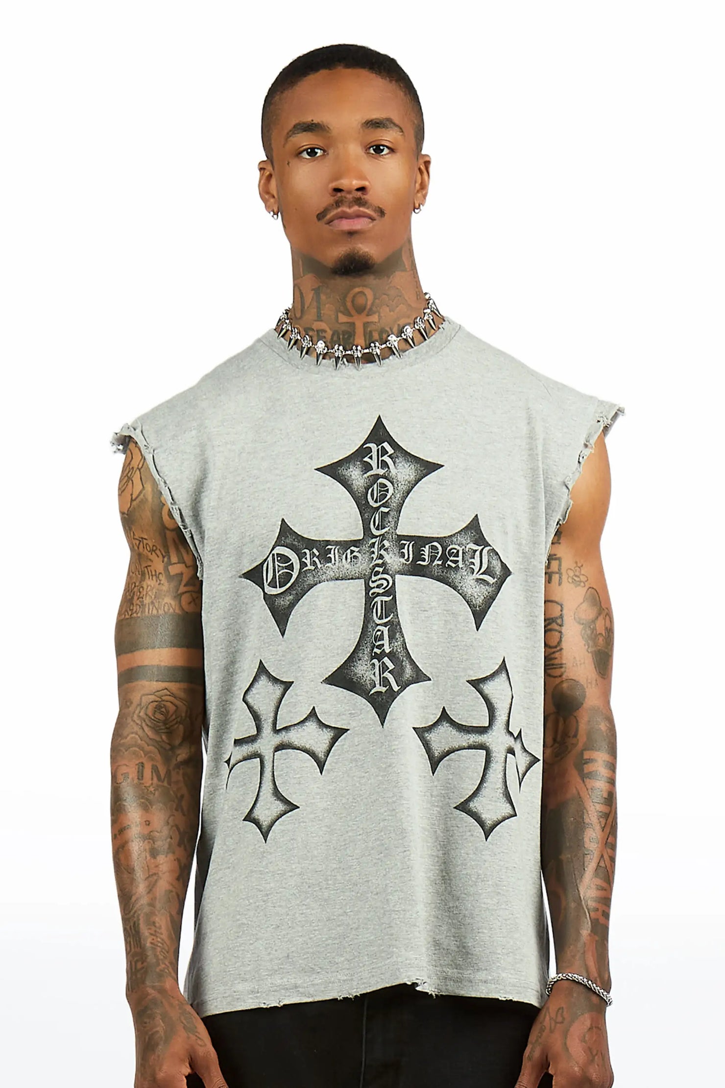 Marizon Grey Cut off Tee