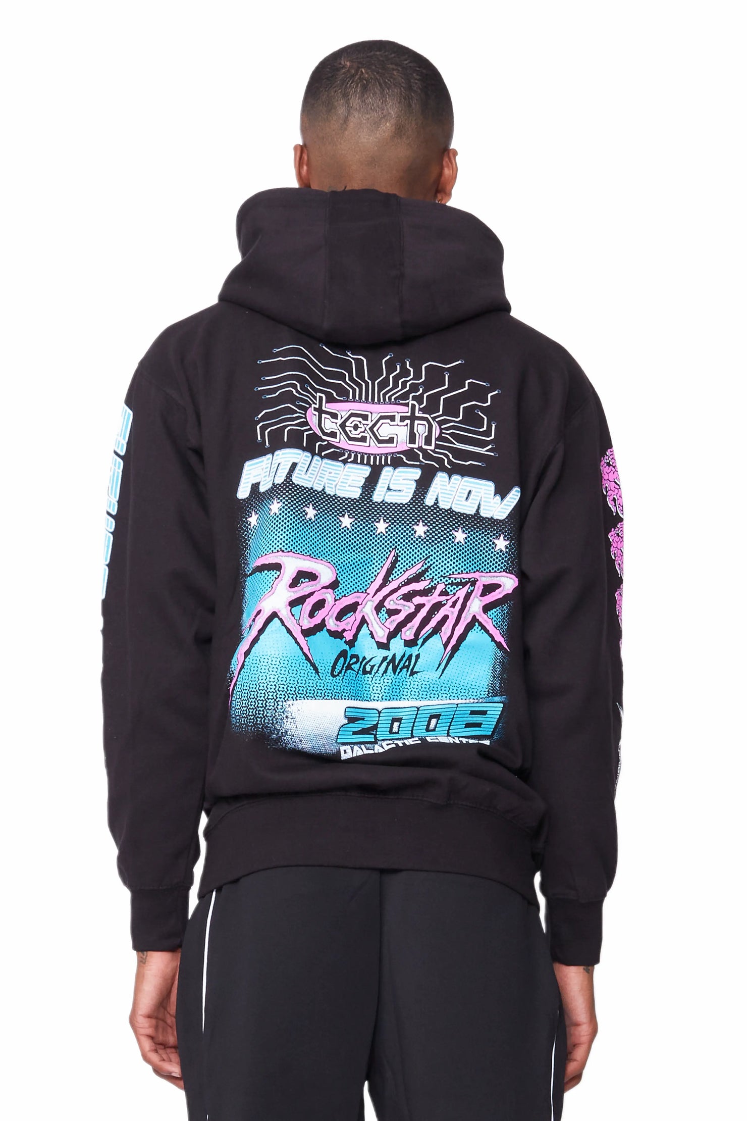 Race Black Hoodie Stacked Flare Track Set