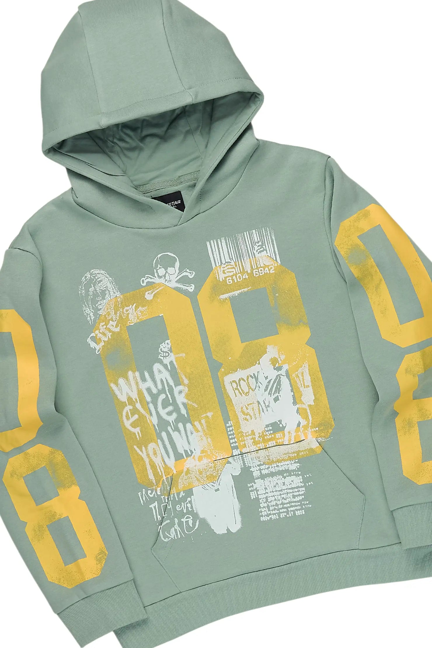 Boys Beau Sage Hoodie/Stacked Jean Set