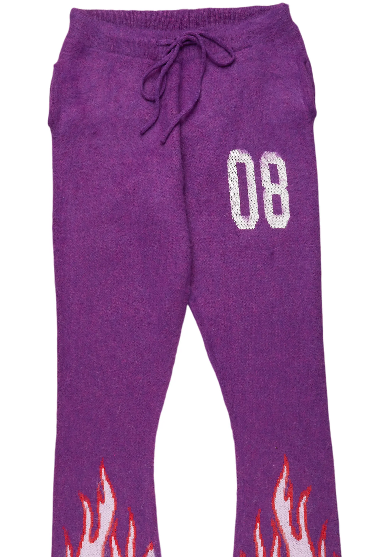 Holger Purple/Pink Graphic Stacked Flare Mohair Track Pant