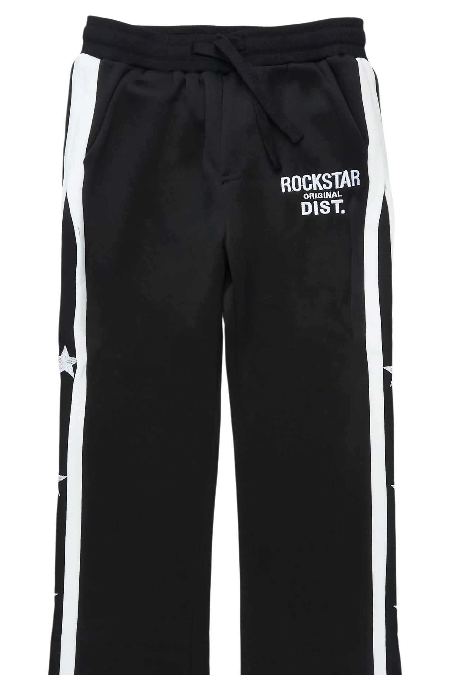 Girls Deaunta Black Stacked Flare Track Pant