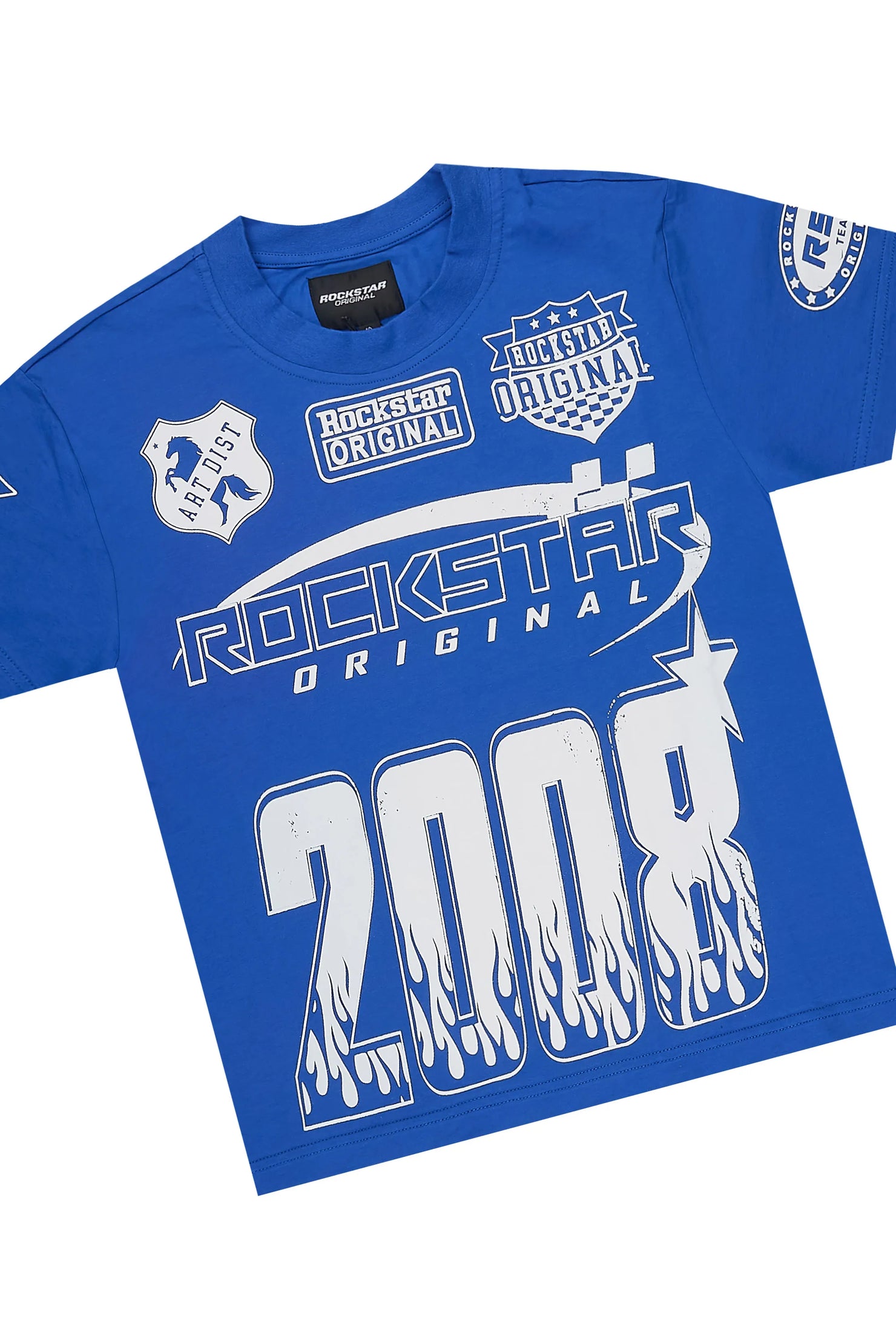 Boys Amos Royal Blue Oversized T-Shirt/Short Set