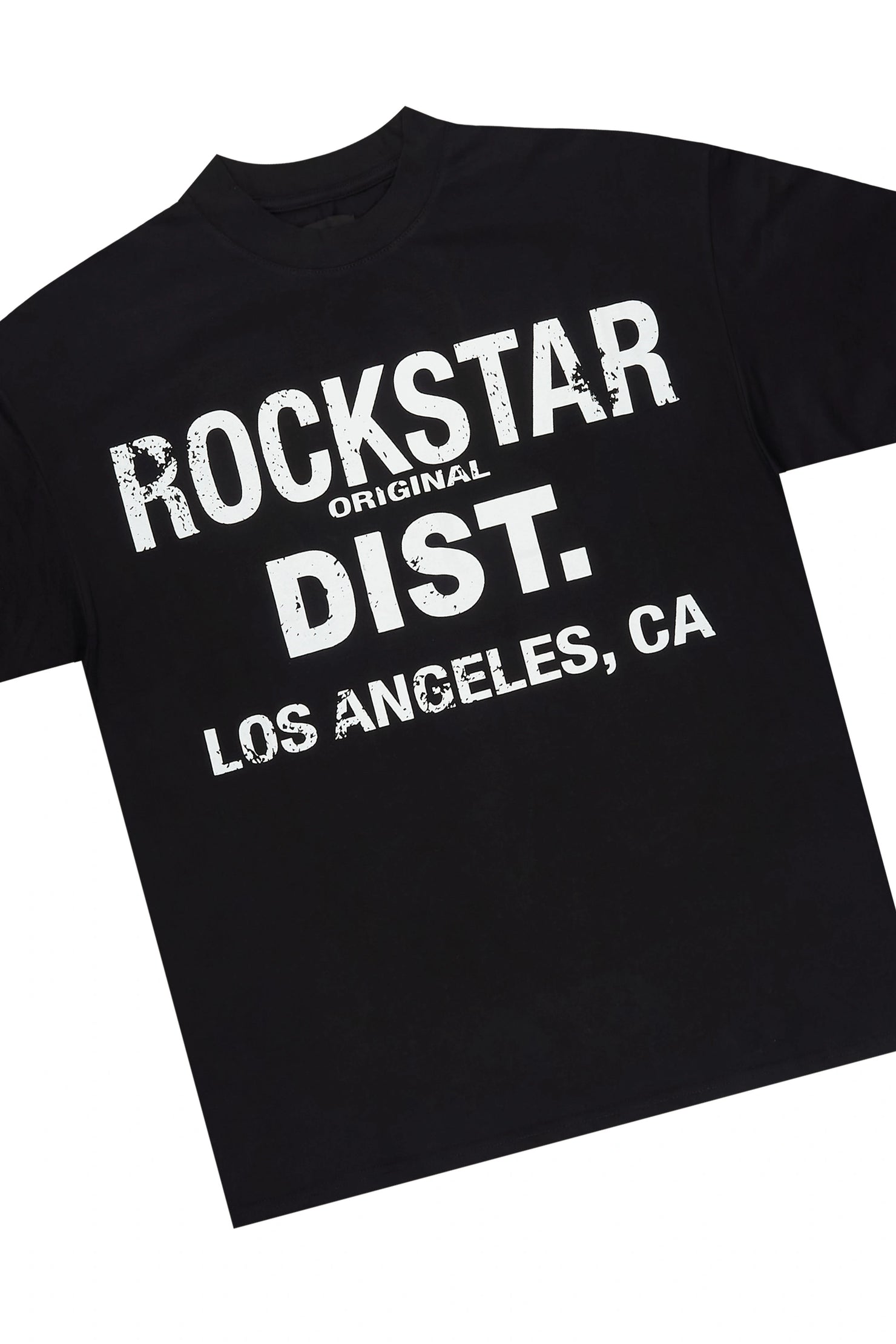 Sevyn Black/Black Rhinestone T-Shirt Denim Jort Set